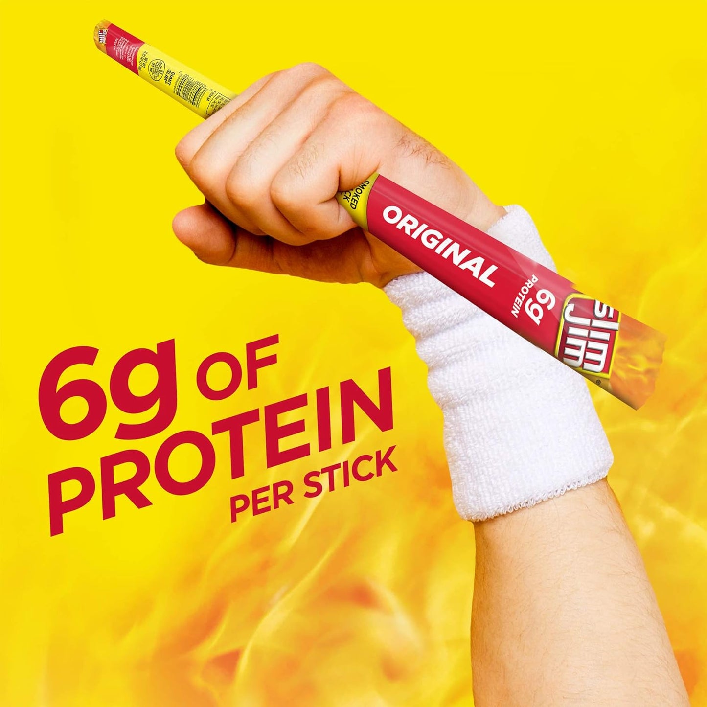 Slim Jim Giant Smoked Meat Sticks, Original Flavor, 6g Protein Per Stick, 0.97 oz. (24 Count)