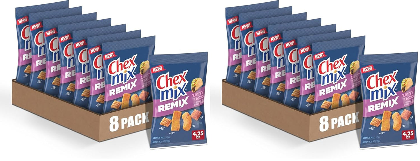 Chex Mix Remix Cheesy Pizza Snack Mix, Snack Bag, Family Size, 11 oz