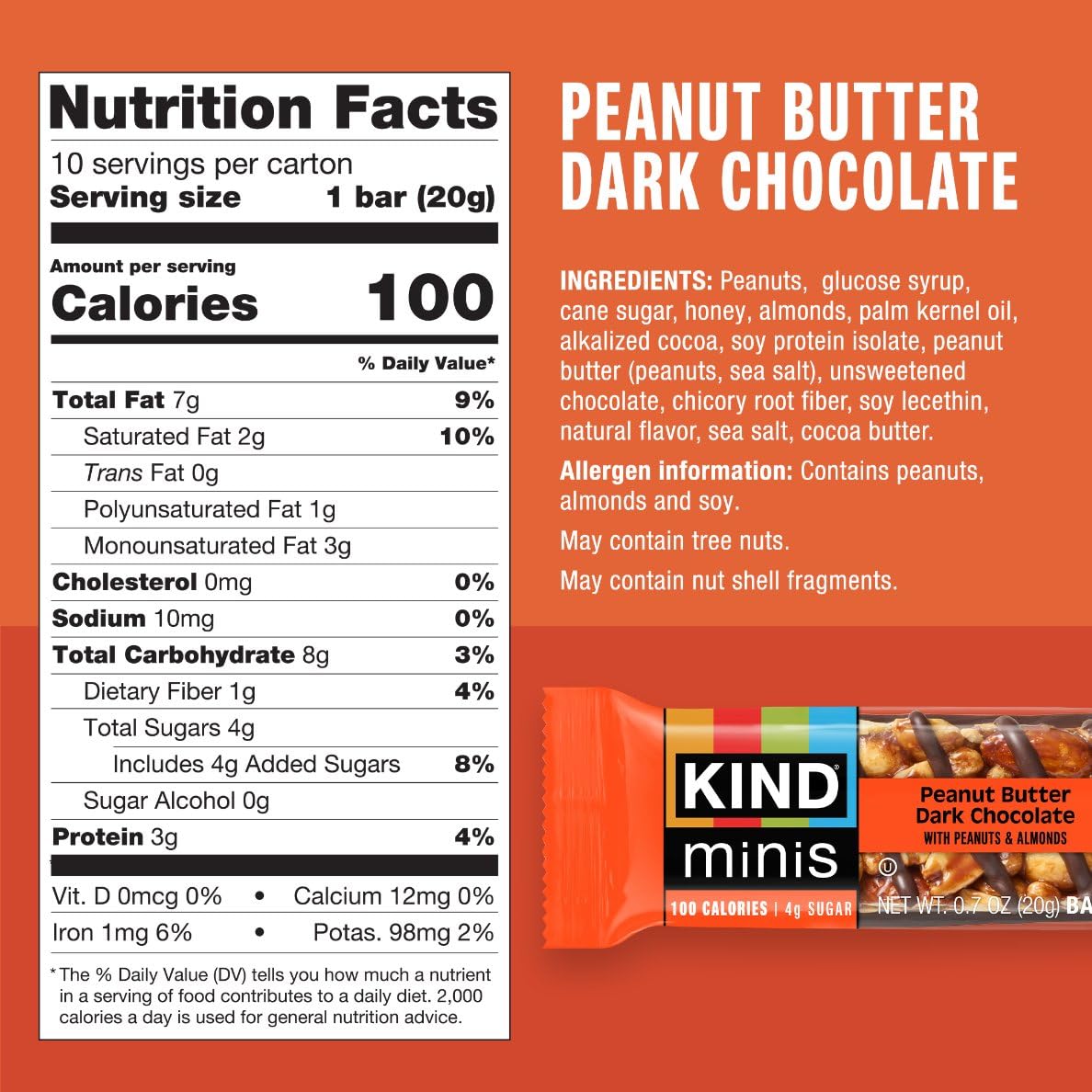KIND Mini Snack Bars Variety Pack, Gluten Free, Low Sugar, Low Calorie Snacks, Dark Chocolate Nuts & Sea Salt, Peanut Butter Dark Chocolate, Caramel Almond & Sea Salt, 30 Count