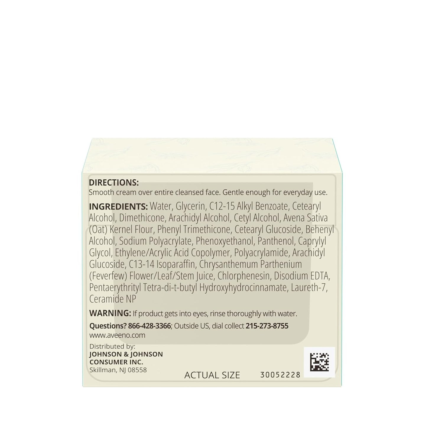 Aveeno Calm + Restore Facial Moisturizer Face Cream for Redness Relief, Non-Comedogenic, Ceramide & Vitamin B5, Hydrating for Dry, Sensitive Skin, Hypoallergenic, Fragrance-Free, 1.7 oz