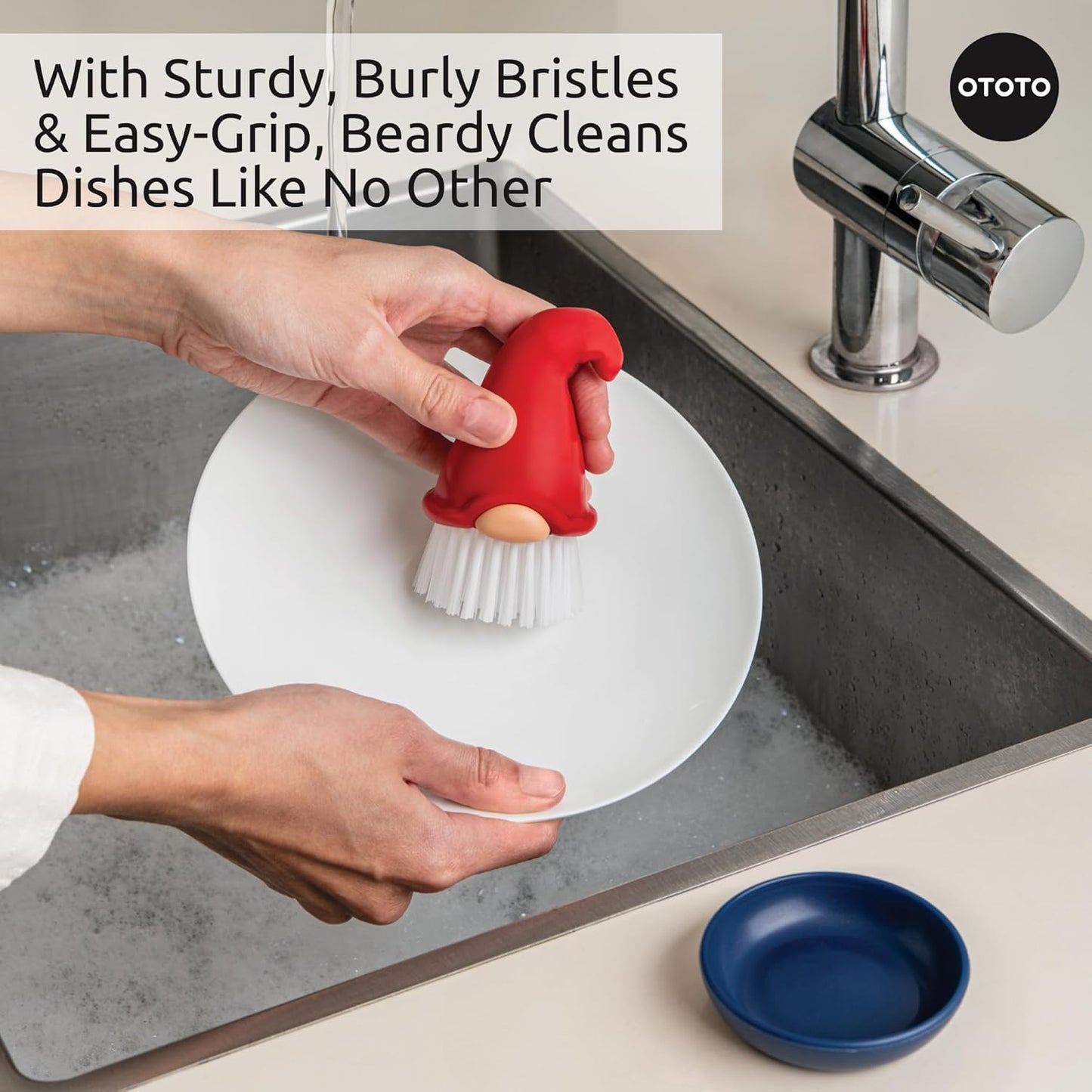 New! Beardy Gnome Dish Brush by Ototo - Dish Scrub Brush, Gnomes, Quirky Gifts, Dish Brush, Cute Kitchen Accessories, Funny Kitchen Gadgets, Vegetable Brush, Cute and Useful Gifts for Women
