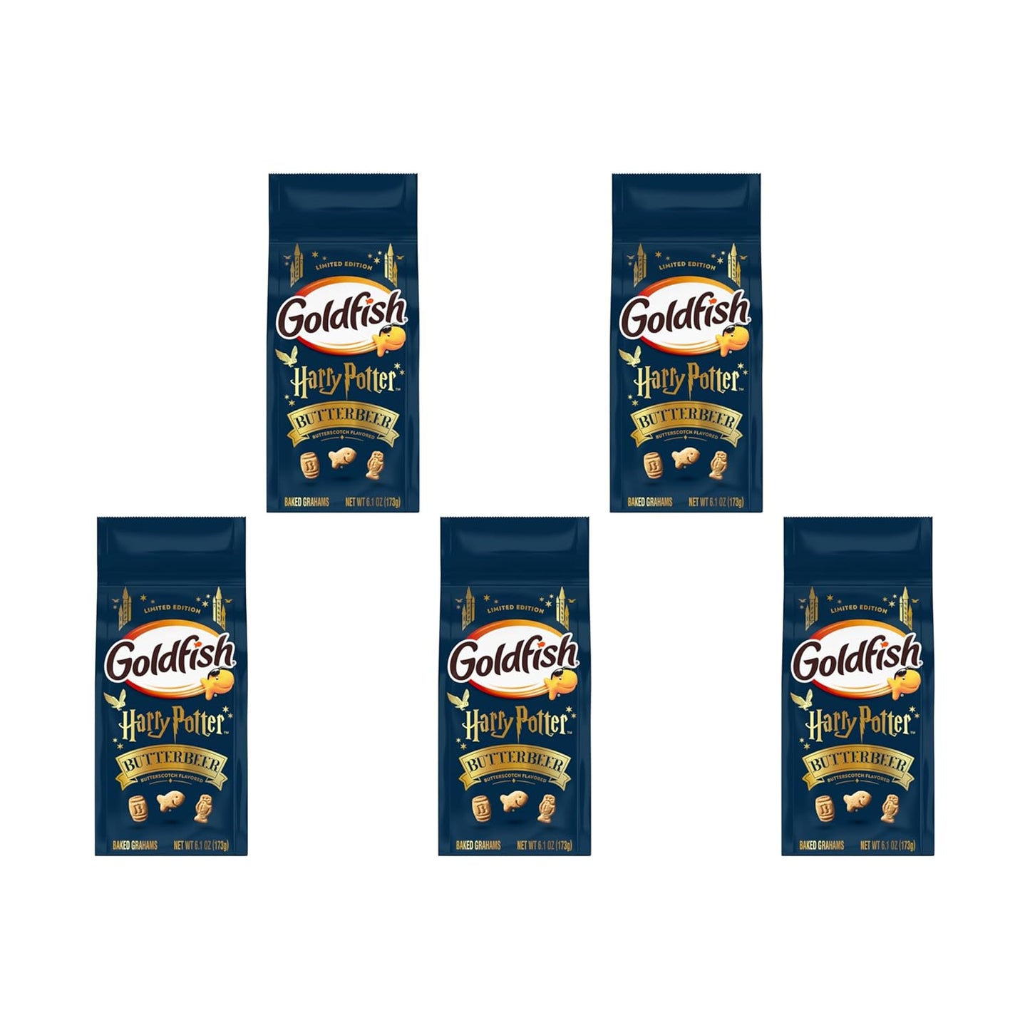 Goldfish Harry Potter Butterbeer Butterscotch Flavored Baked Grahams, 6.1 Oz Bag