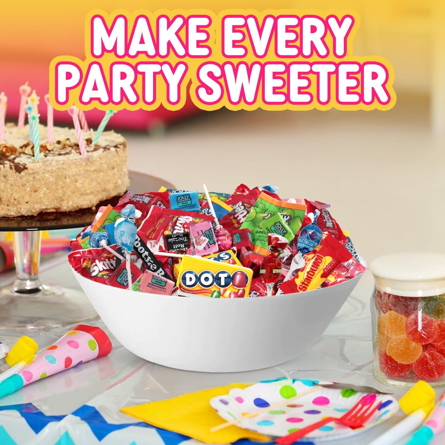 Bulk Candy Variety Pack 2 Pounds Assortment, Approx. 100 Individually Wrapped Fun Size Chewy And Hard Candy For Parties, Classrooms, Pinatas, Goodie Bags And Buffets
