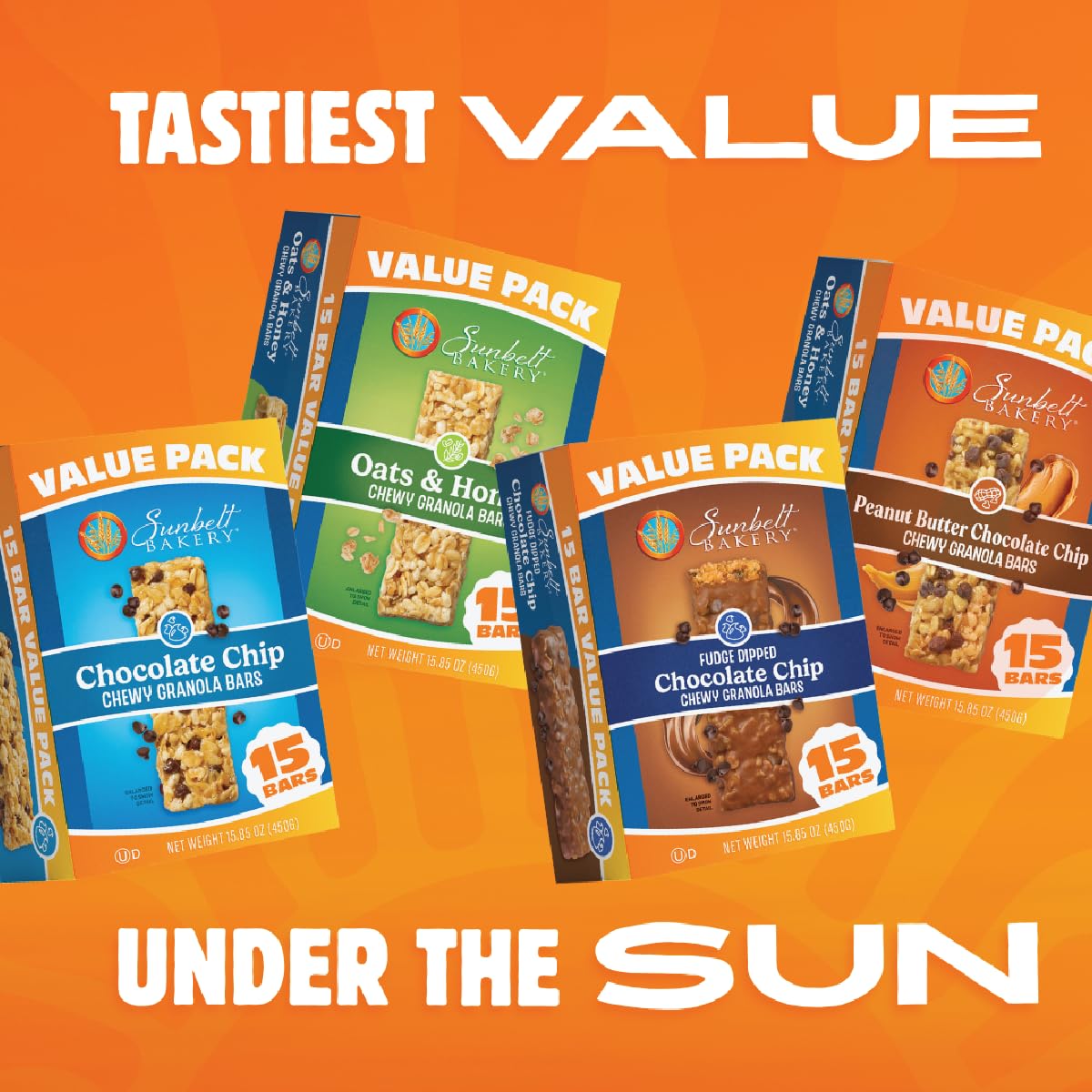 Sunbelt Bakery Chewy Chocolate Chip Granola Bars, 1.1 oz Bars, 15 Count