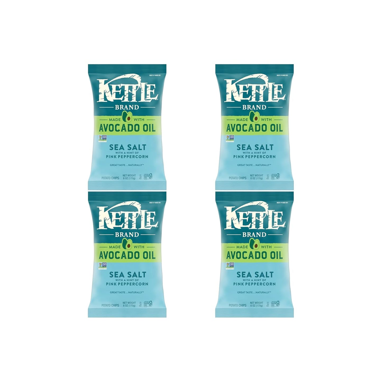Kettle Brand Made with Avocado Oil Apple Cider Vinegar Chips, 6 Oz Bag