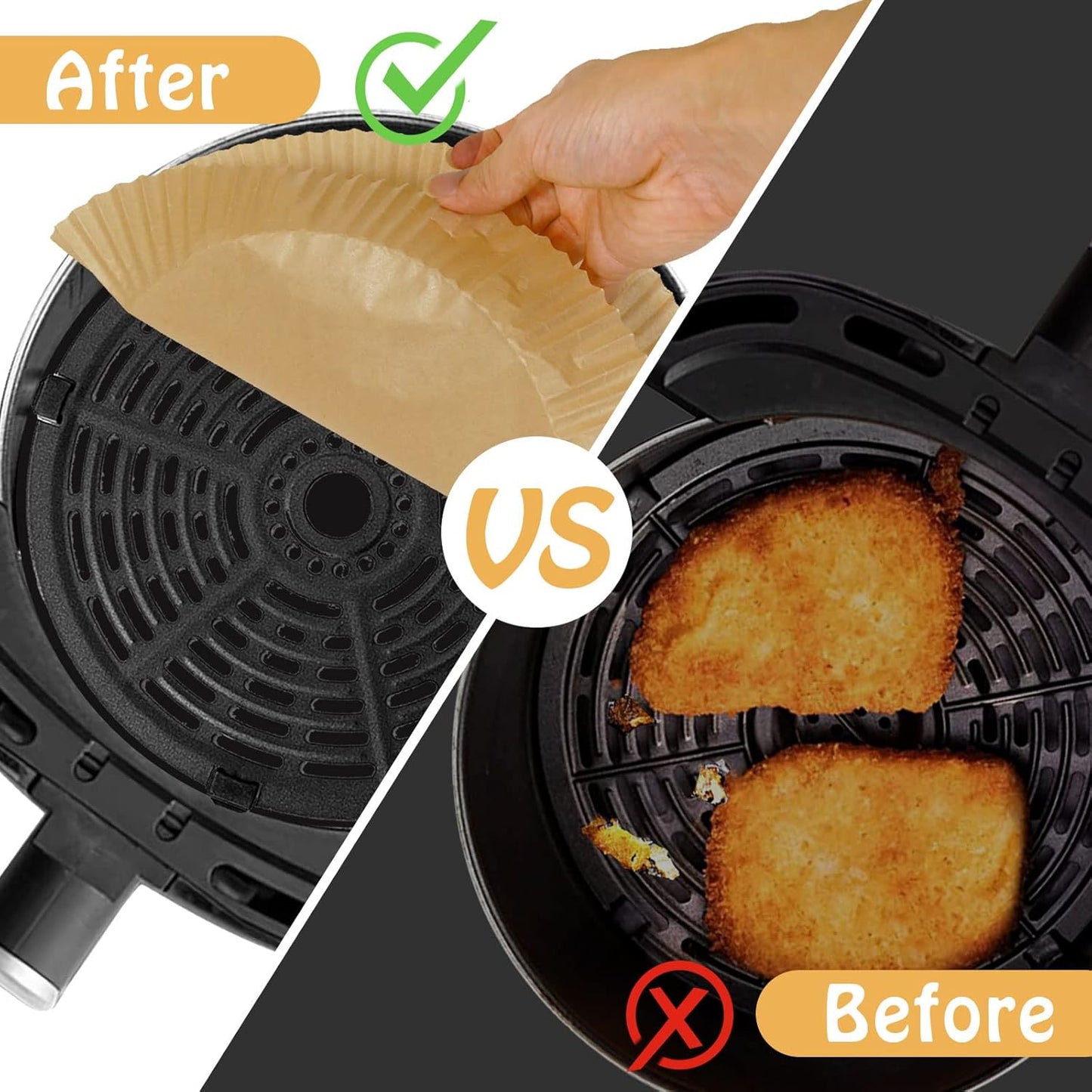 SIUDANGKA Air Fryer Liners for Ninja Air Fryer, 100 Pcs Disposable Paper Liner for most 4-8QT AirFryer