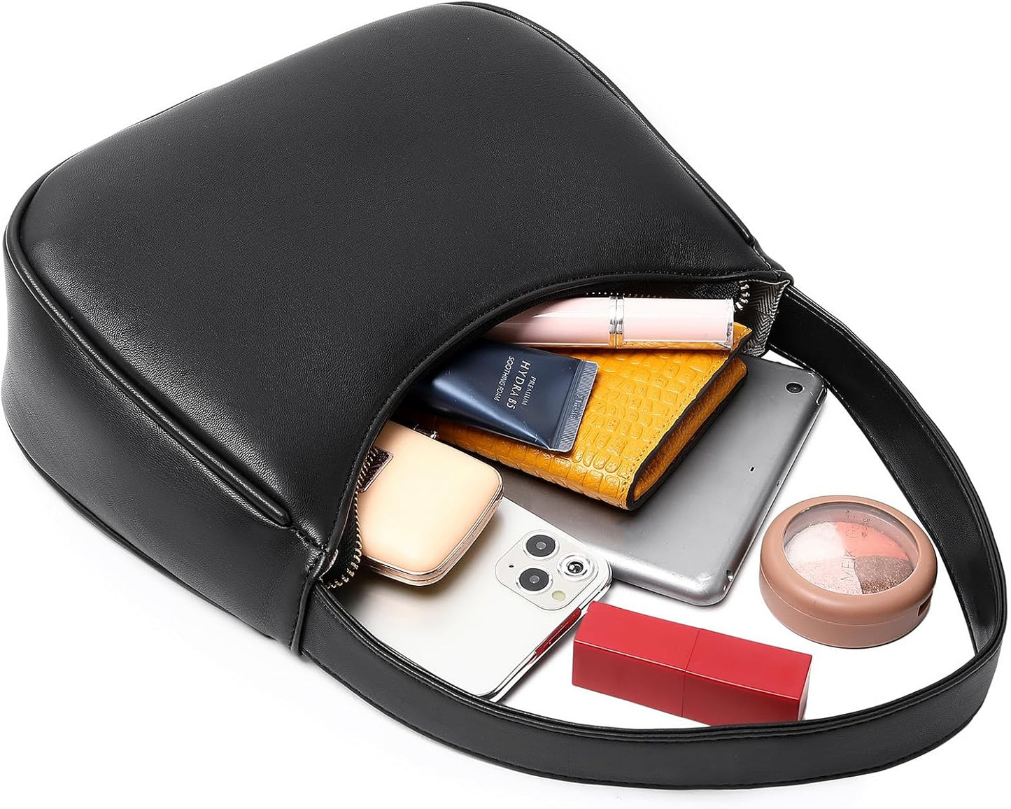 Shoulder Bags for Women, Cute Hobo Tote Handbag Mini Clutch Purse with Zipper Closure