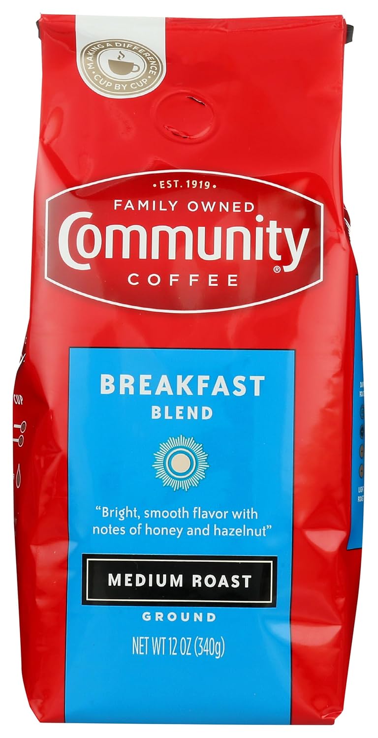 Community Coffee Breakfast Blend, Ground Coffee, Medium Roast, 12 Ounce Bag (Pack of 1)