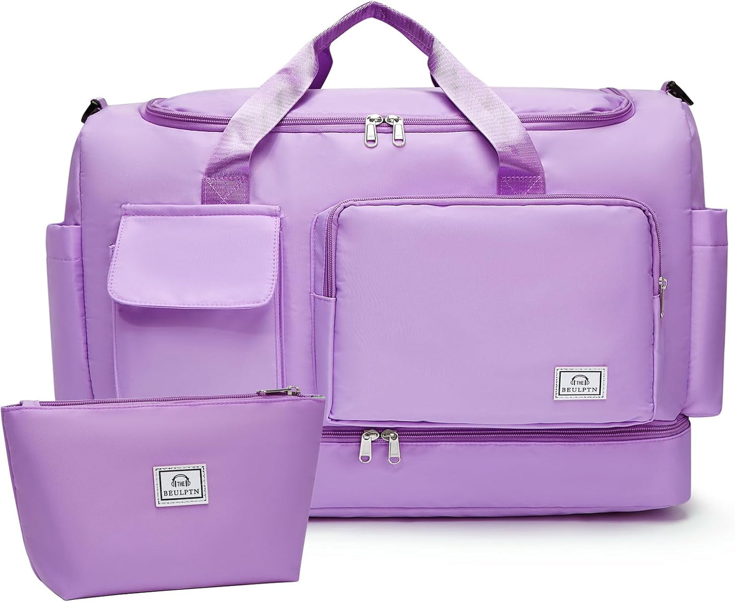 Small Gym Bag for Women, Travel Duffle Bag Carry On Weekender Bag with Shoe Compartment