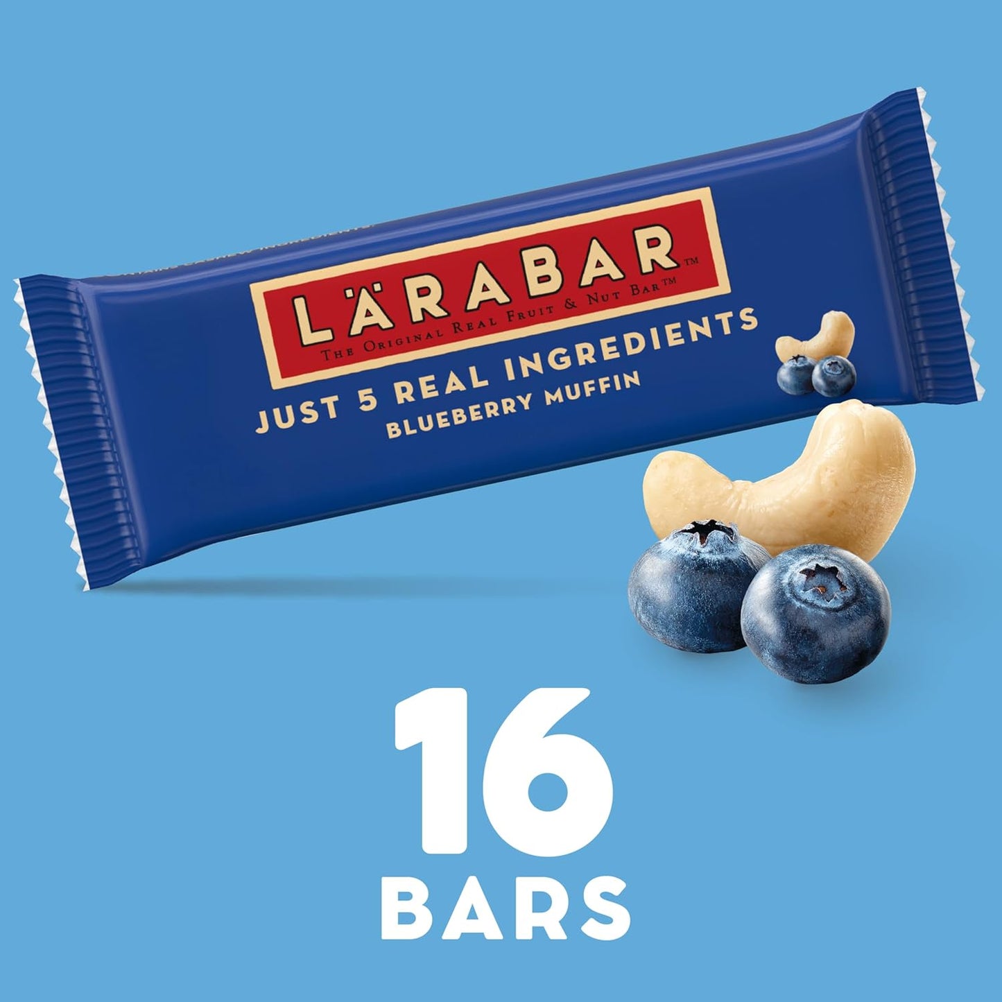 Larabar Blueberry Muffin Fruit and Nut Bars, Gluten Free and Vegan, 25.6 oz, 16 Ct