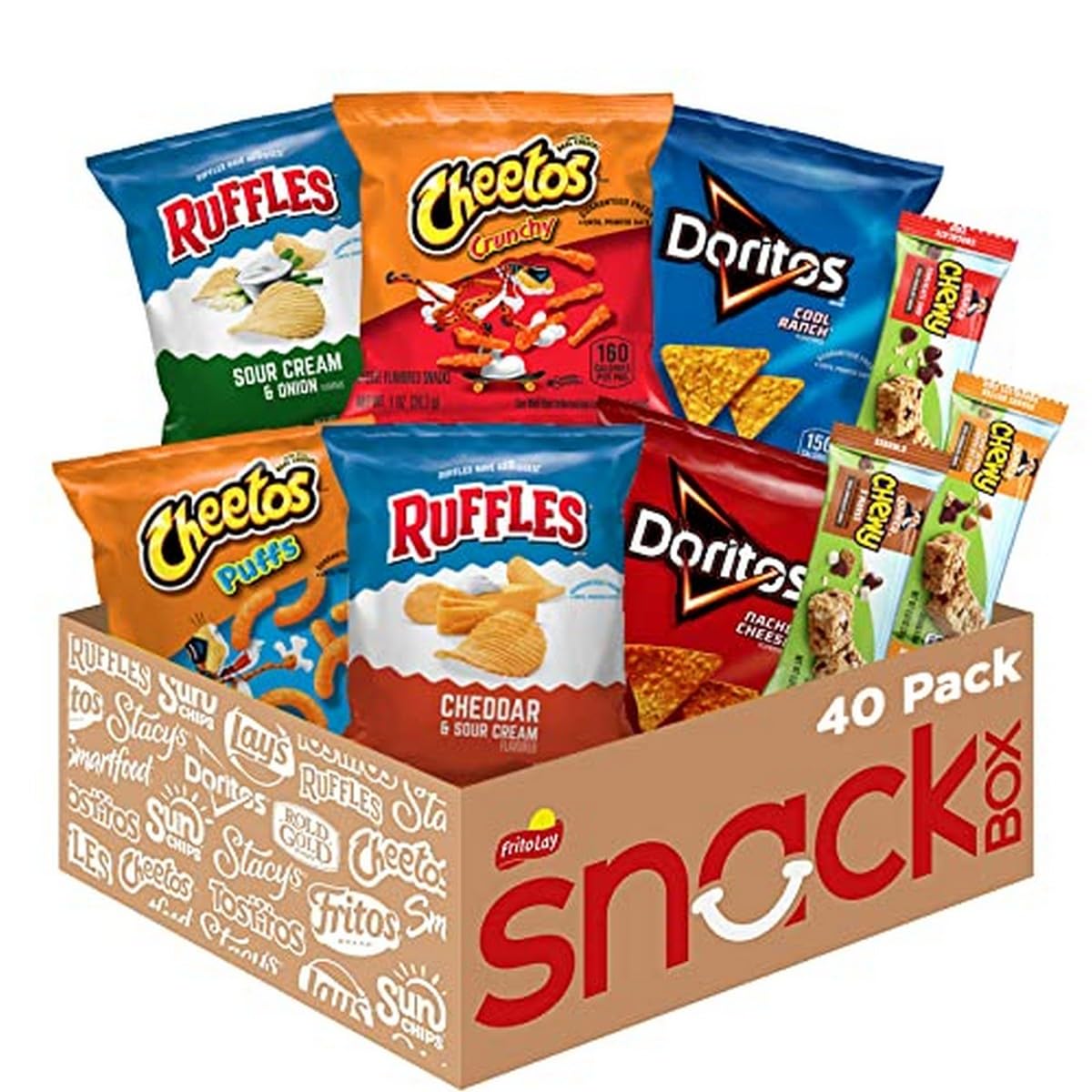 Ruffles FritoLay Variety Packs Flavors 1oz Bags, Ruffles & Doritos Bold Mix, 40 Count