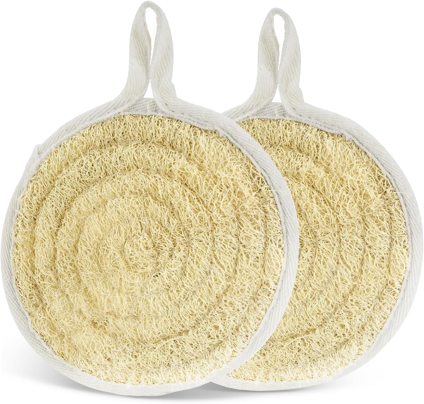 Natural Loofah Dish Sponge Pack of 2, Compostable and Cellulose Kitchen Loofah, Luffa Eco-Friendly Loofah Sponges for Cleaning Kitchen, Bathroom and Household