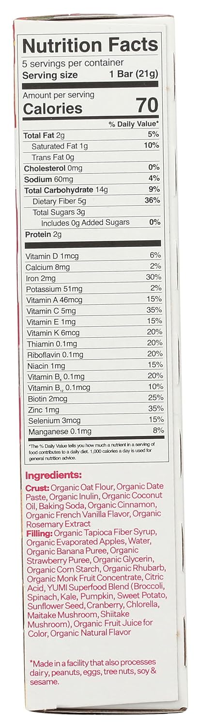 Yumi, Bars Toddler Strawberry Rhubarb Organic, 3.7 Ounce