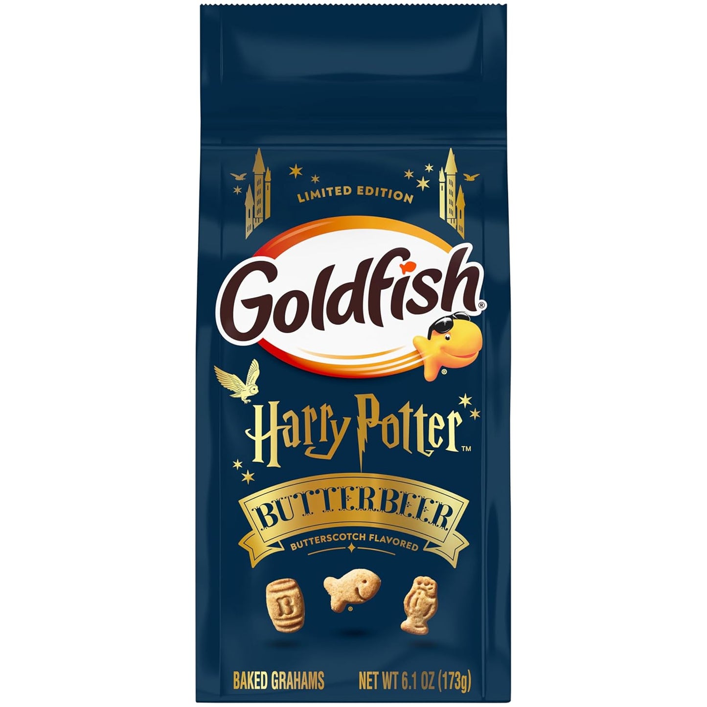 Goldfish Harry Potter Butterbeer Butterscotch Flavored Baked Grahams, 6.1 Oz Bag