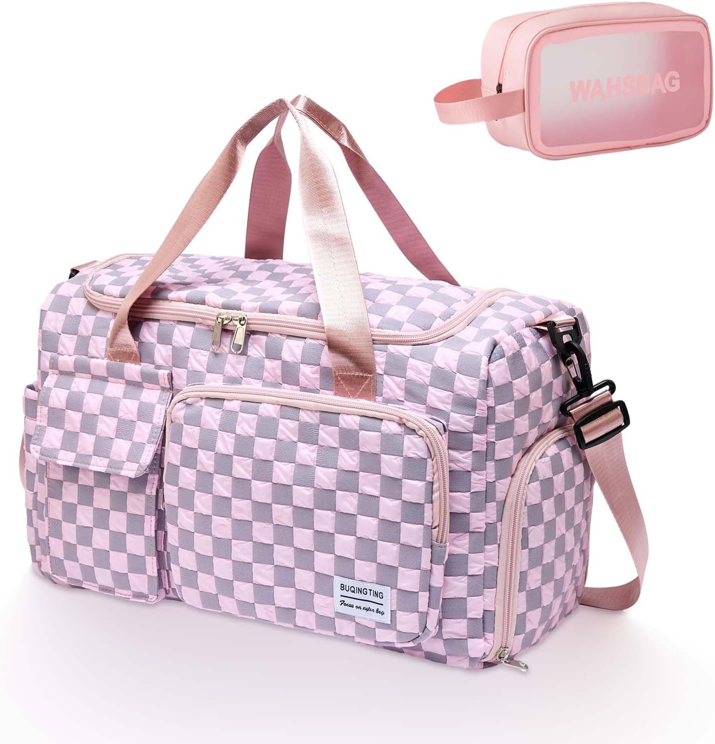 Small Gym Bag for Women, Travel Duffle Bag Carry On Weekender Bag with Shoe Compartment