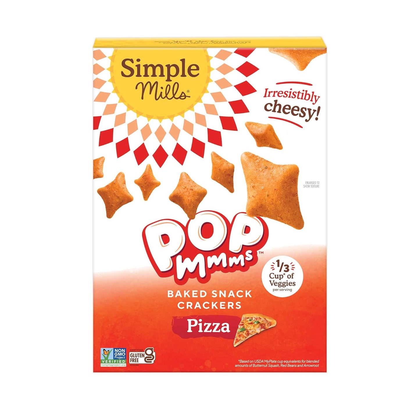 Simple Mills Pop Mmms Cheddar Baked Snack Crackers, Gluten Free, 4 Ounce (Pack of 1)