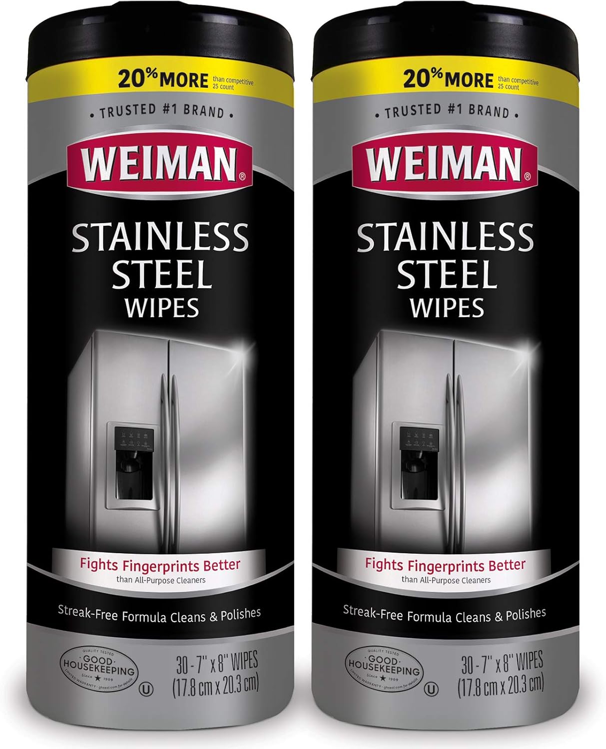Weiman Stainless Steel Cleaner and Polish Wipes, 30 Count
