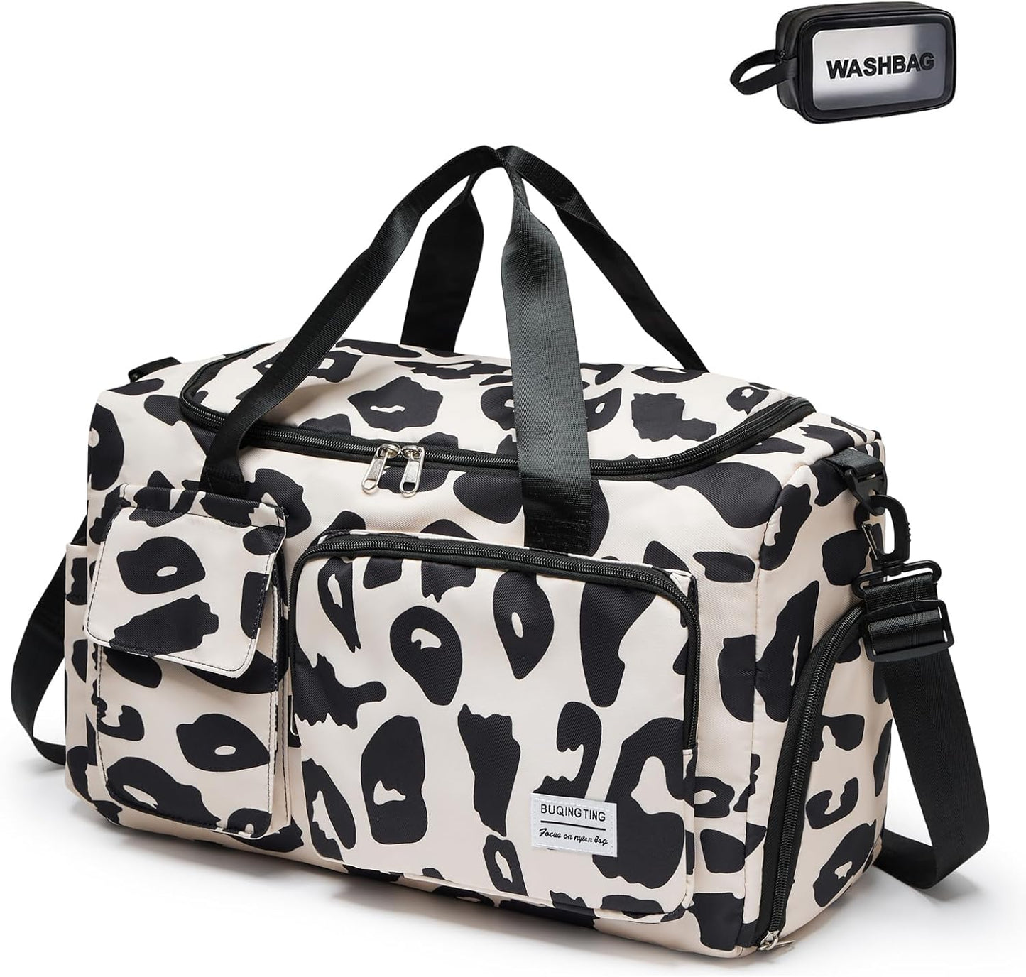 Small Gym Bag for Women, Travel Duffle Bag Carry On Weekender Bag with Shoe Compartment