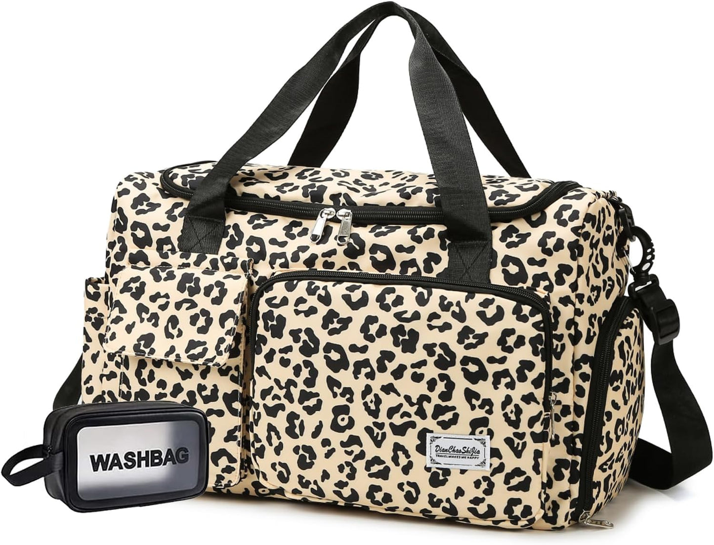 Small Gym Bag for Women, Travel Duffle Bag Carry On Weekender Bag with Shoe Compartment