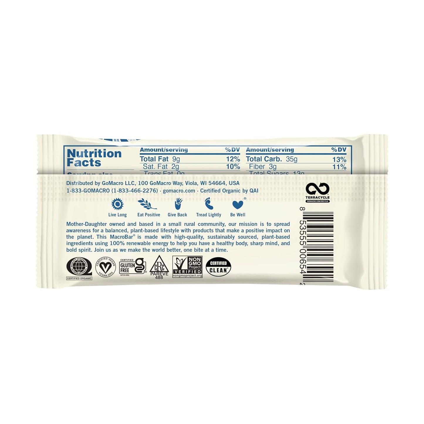 GoMacro Macrobar, Oatmeal Chocolate Chip, 2.3 Ounce