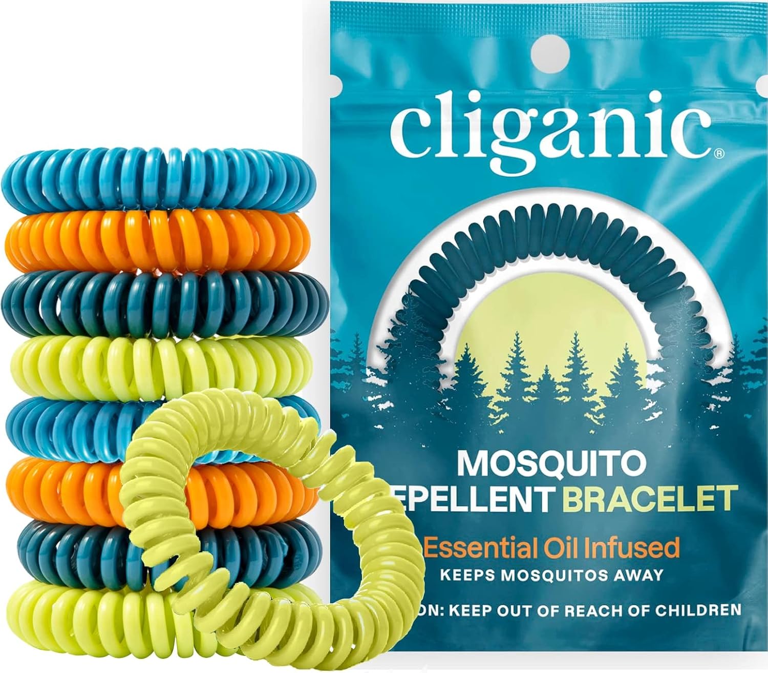 Mosquito Repellent Bracelets – Natural, DEET-Free Bug Bands for Adults & Kids – Individually Wrapped Insect Repellent for Outdoor Use (10-Pack)