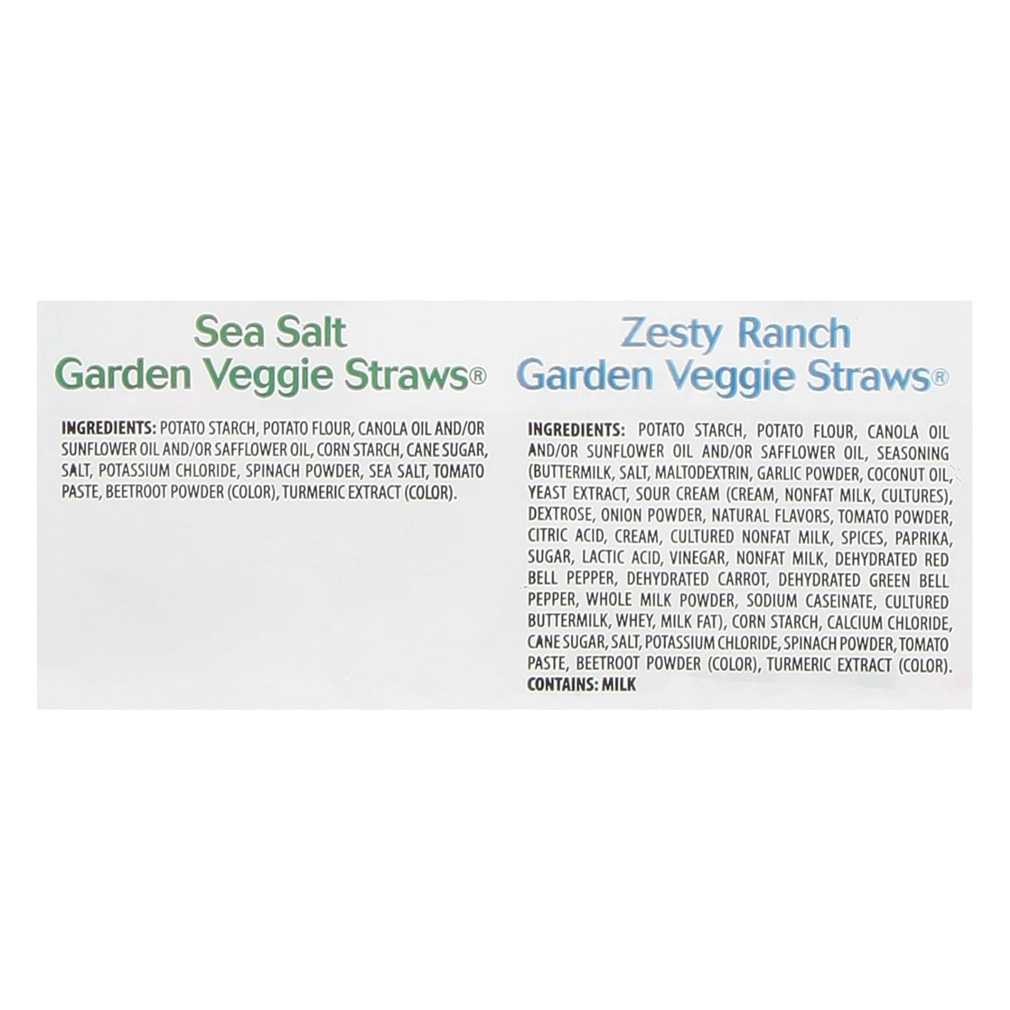 Sensible Portions Veggie Straws Multi-Pack, Sea Salt & Zesty Ranch, Kid Snacks, Veggie Snacks, 0.75 oz Bag (Pack of 12)