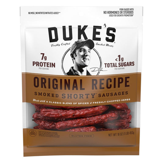 Duke's Pork Original Smoked Shorty Sausages, 7g Protein Per Serving, 16 oz.