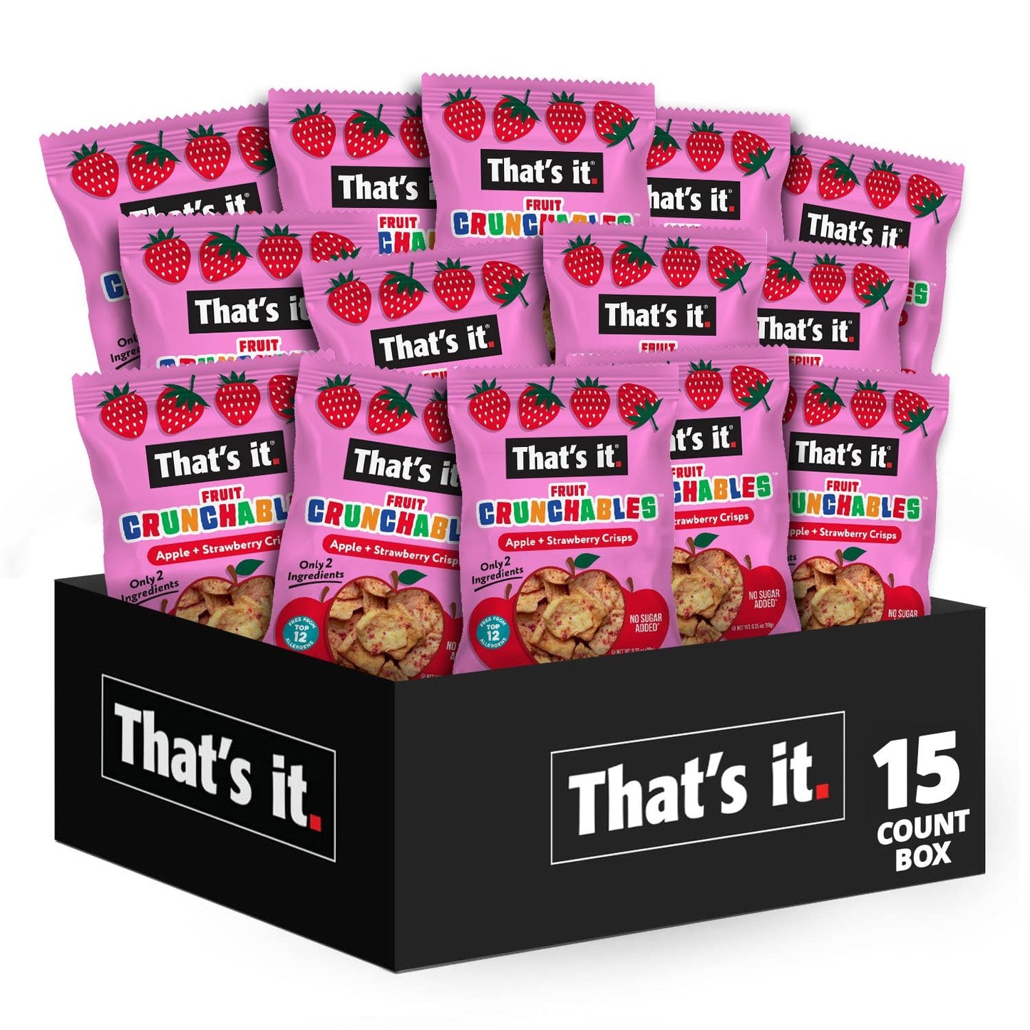 That's it. Fruit Crunchables Variety Pack, Fruit Snacks for Kids, 100% Fruit Crisps, Plant-Based, Non-GMO, Gluten-Free, No Sugar Added (16 Pack)