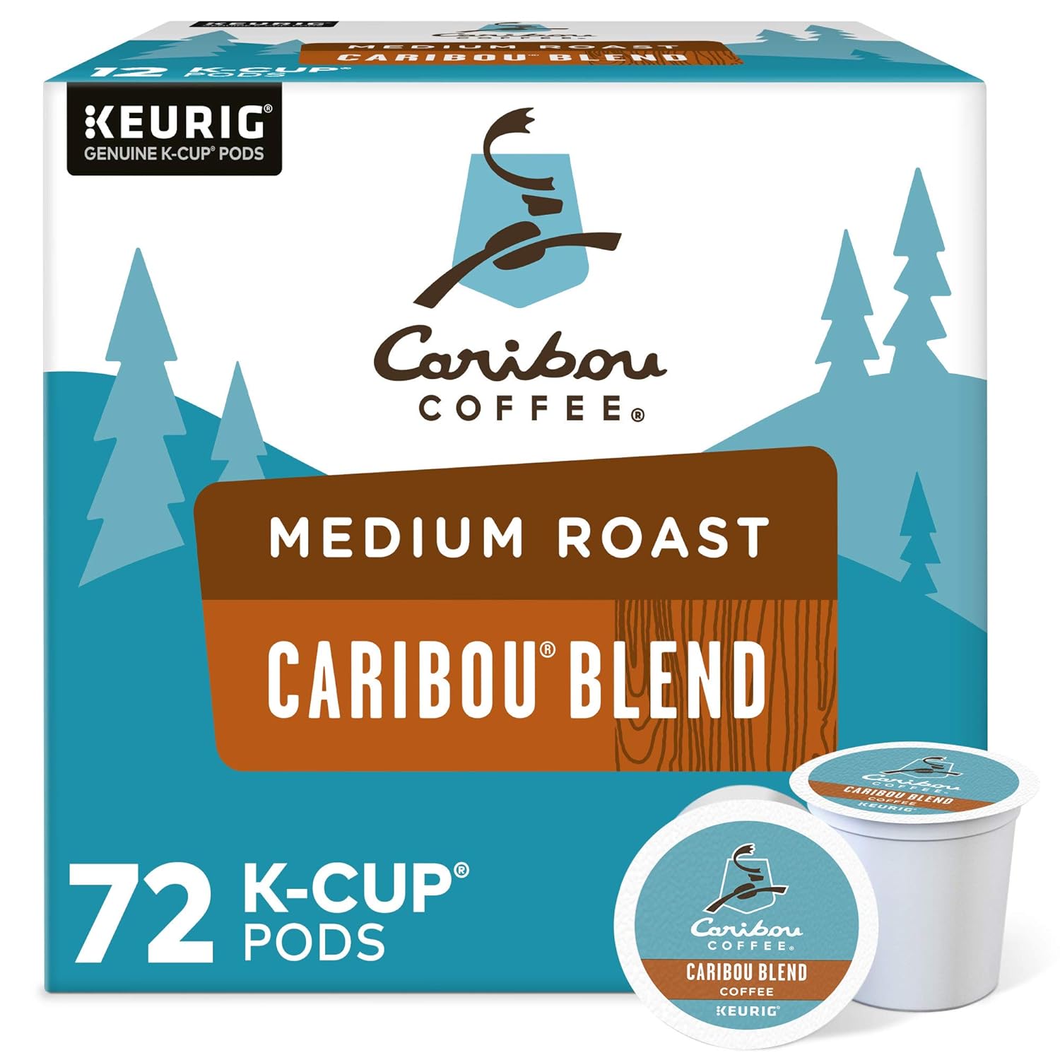 Caribou Coffee Caribou Blend Keurig Single-Serve K-Cup Pod, Medium Roast Coffee, 72 Count