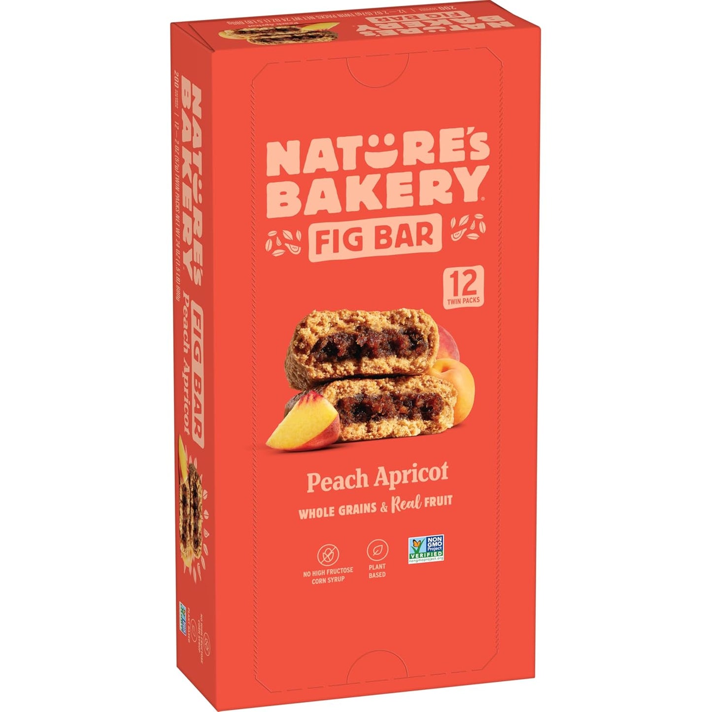 Nature’s Bakery Whole Wheat Fig Bars, Raspberry, Real Fruit, Vegan, Non-GMO, Snack bar, 1 box with 12 twin packs (12 twin packs)