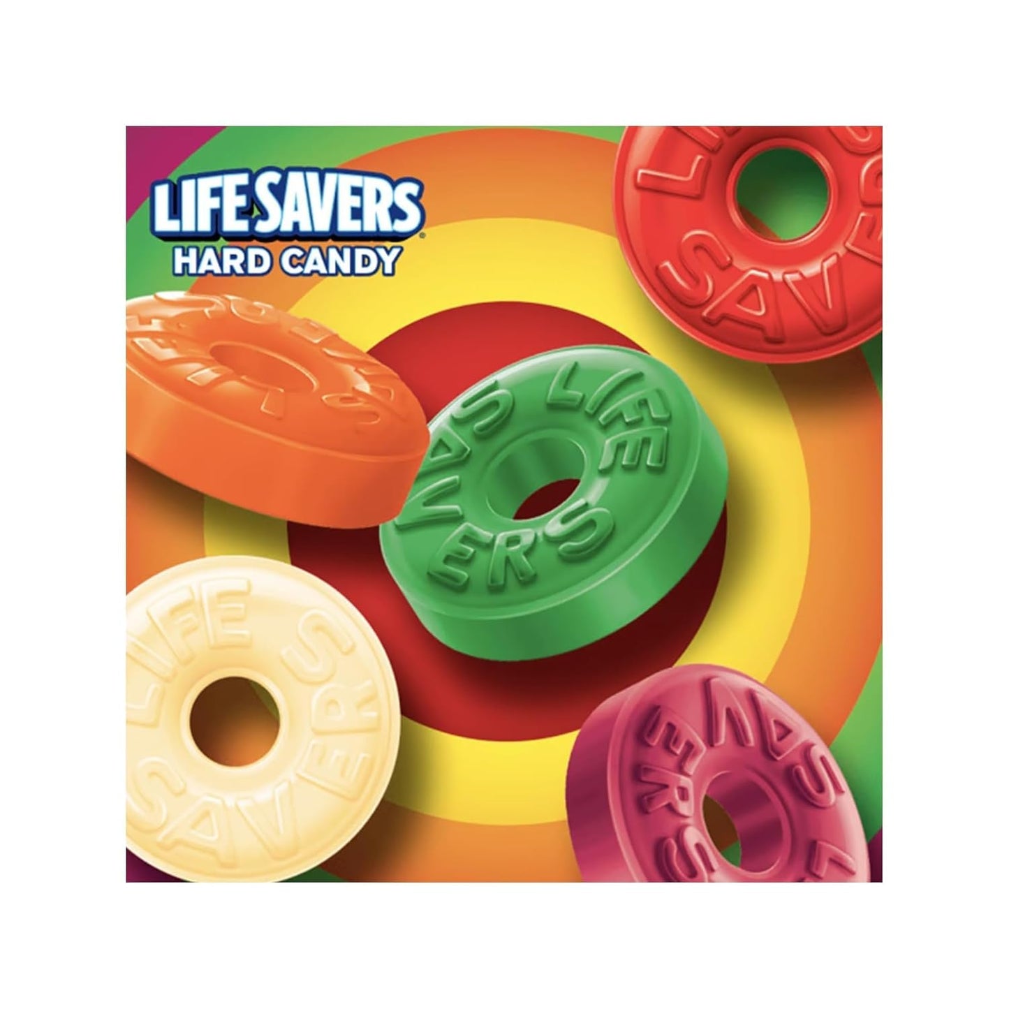 Life Savers Hard Candy 5 Flavors - 2 lbs of Candy - Individually Wrapped - Cherry, Watermelon, Orange, Pineapple, and Raspberry - Perfect for Stocking the Pantry