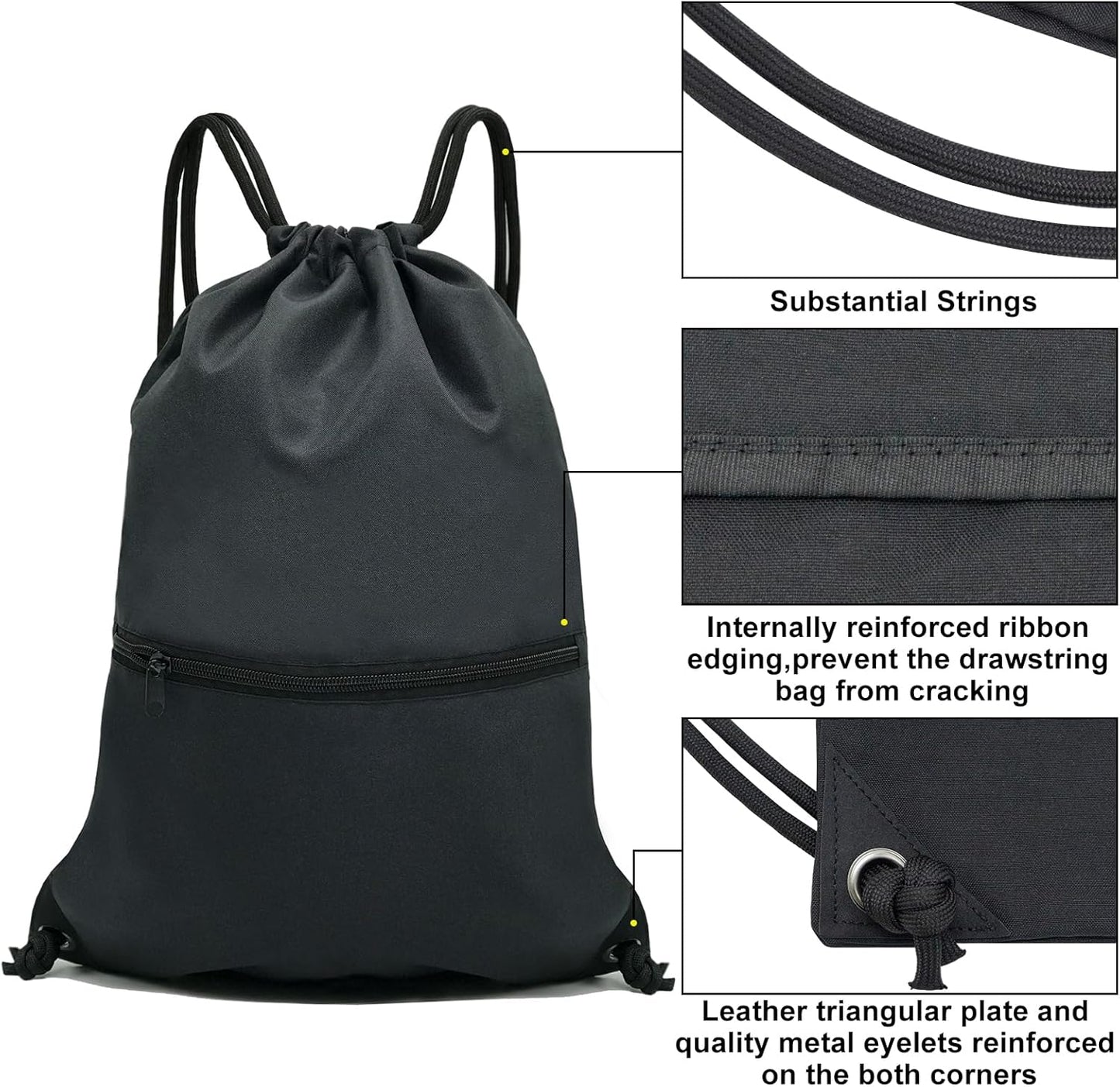 HOLYLUCK Drawstring Backpack Bag Sport Gym Sackpack