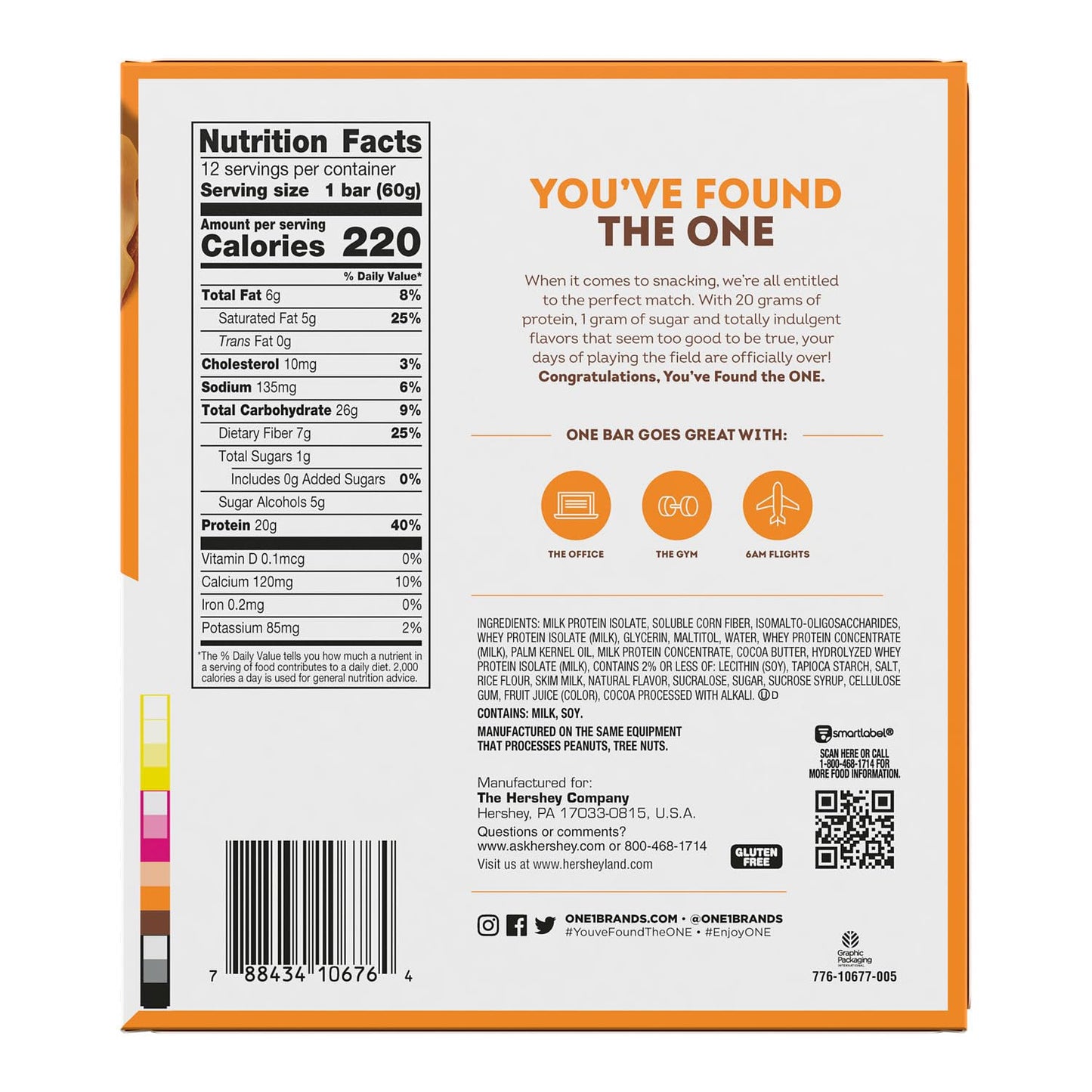one protein bars maple glazed doughnut gluten free with 20g protein and 1g sugar 12 count