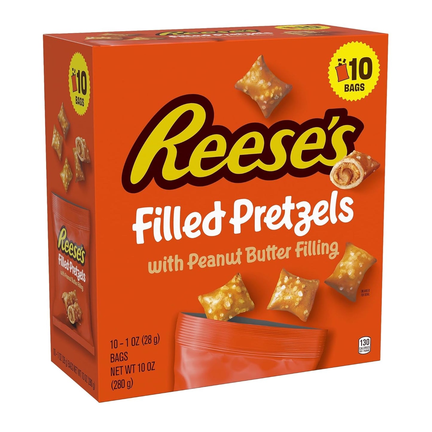 Reese's Filled Pretzels, Peanut Butter and Strawberry Flavored Pretzel Nuggets, Crunchy, Ready to Eat, Sweet and Salty Snack, 18 oz Cannister