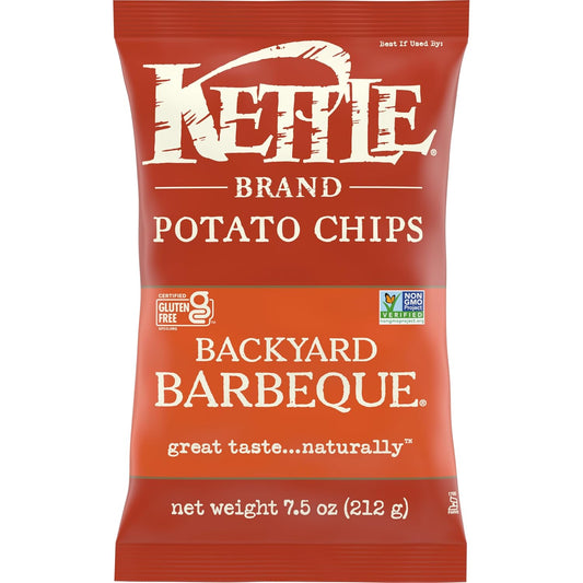 Kettle Brand Backyard Barbeque Kettle Potato Chips, Gluten-Free, Non-GMO, 7.5 oz Bag