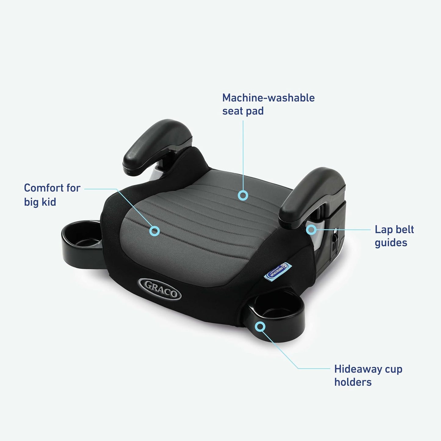 Backless Booster Car Seat TurboBooster 2.0 – Denton | Ages 4–10, 40–100 lbs