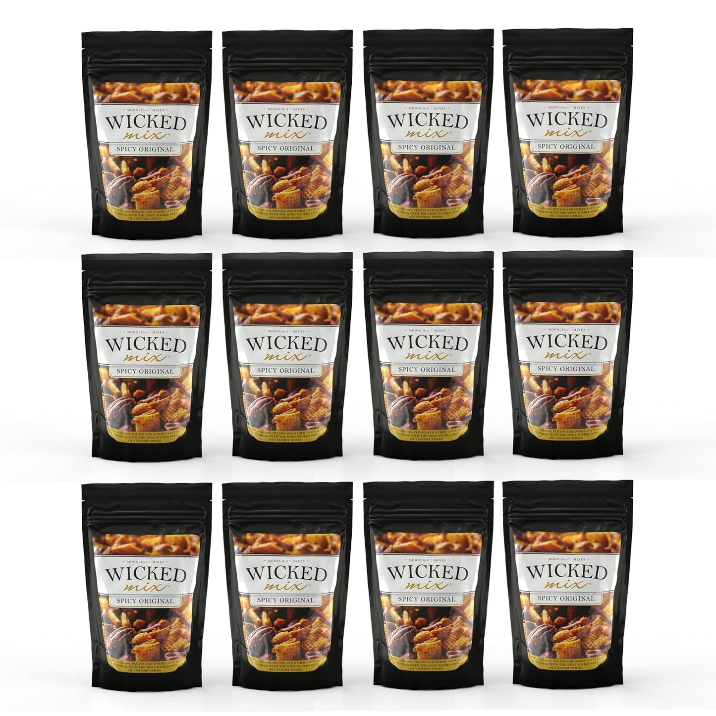 Wicked Mix Snack Mix with Mixed Nuts - Sweet and Salty Snacks Trail Mix Snack Packs with Almonds, Cashews, Pretzels, Pecans - Healthy Snacks Zero Trans Fat in Resealable Bag (Original Mix, Pack of 3)