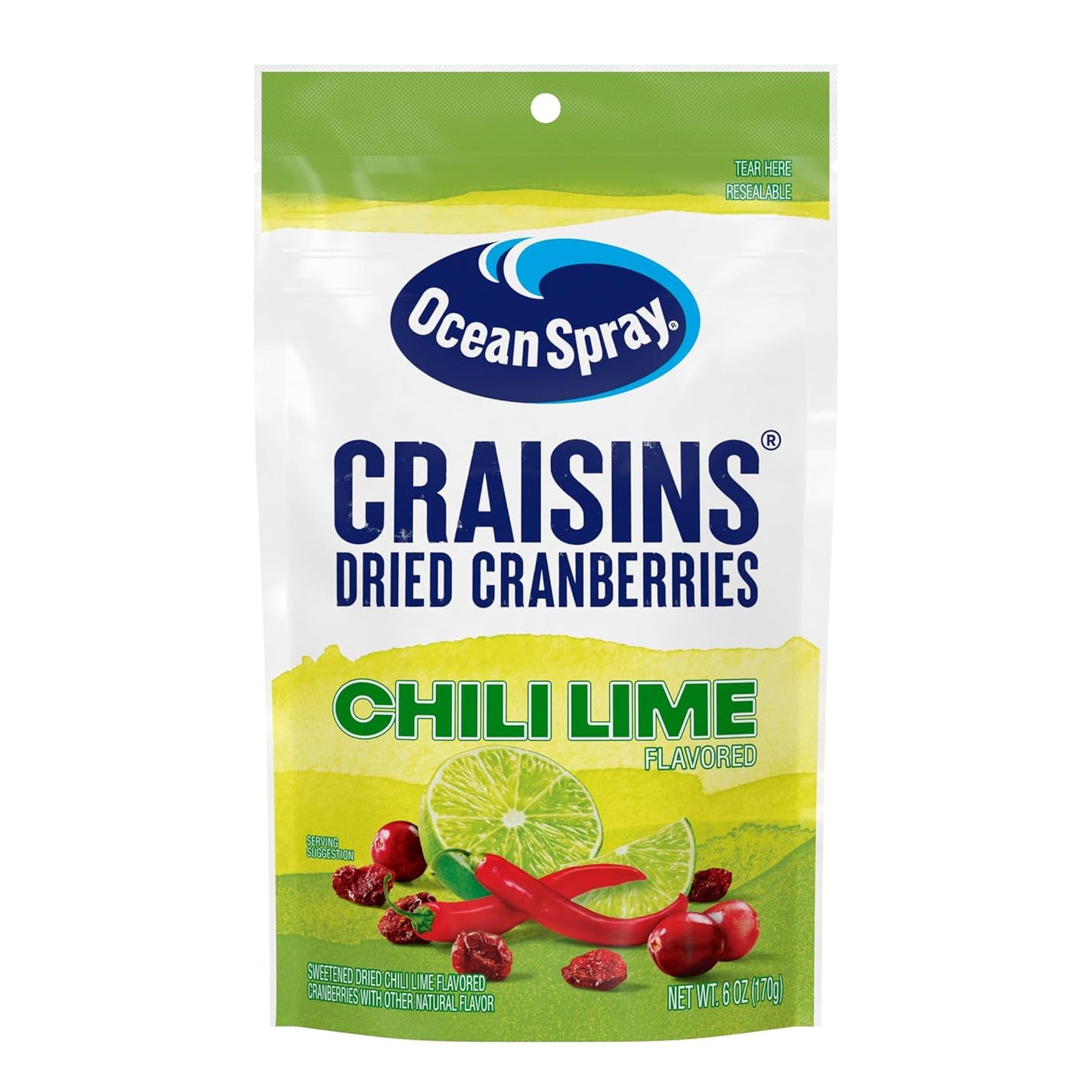 Ocean Spray® Craisins® Sweetened Dried Cranberries, Sour Blueberry Lemon, 6oz Pouch