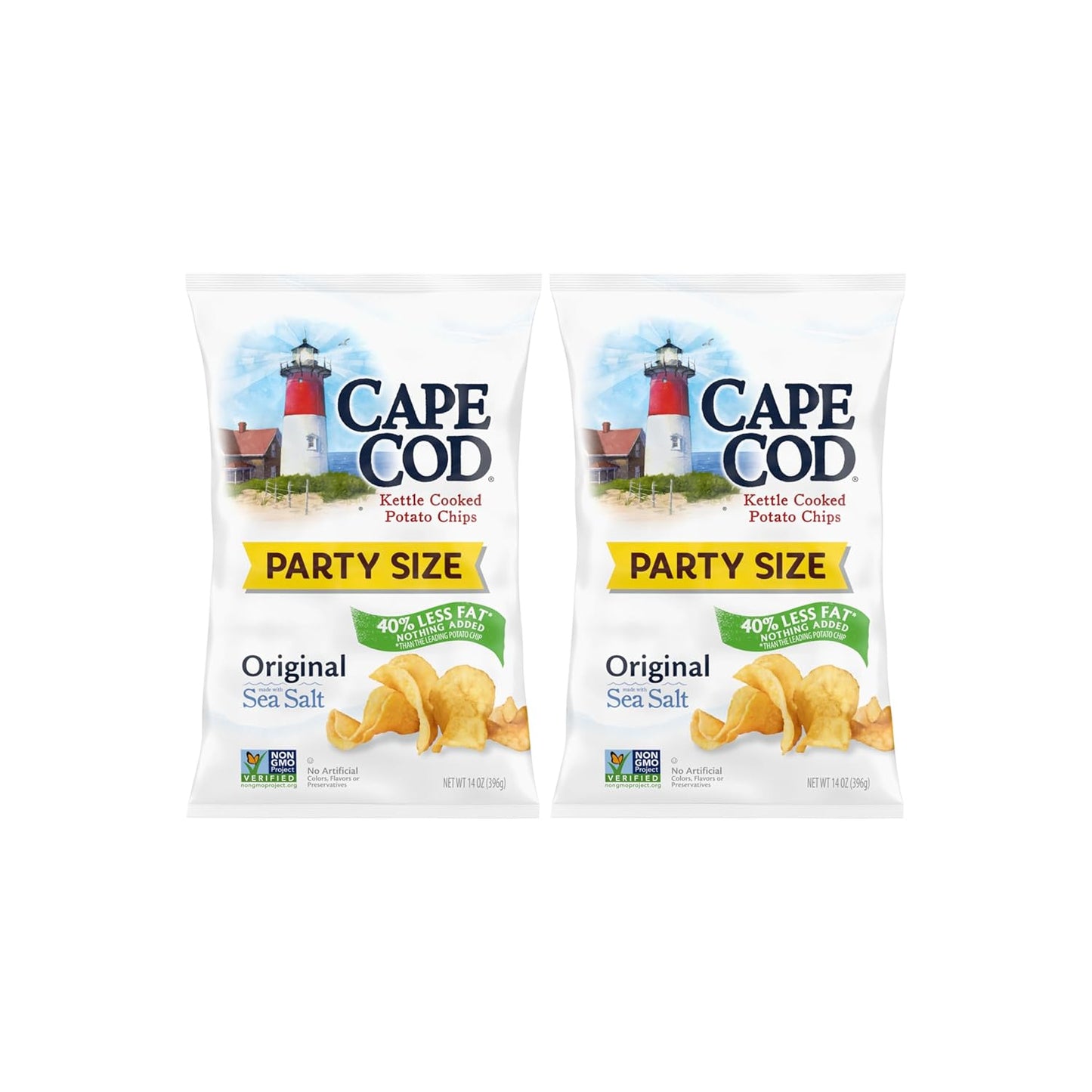 Cape Cod Potato Chips, Less Fat Original Kettle Chips, 1 Oz Snack Bags, 10 Ct