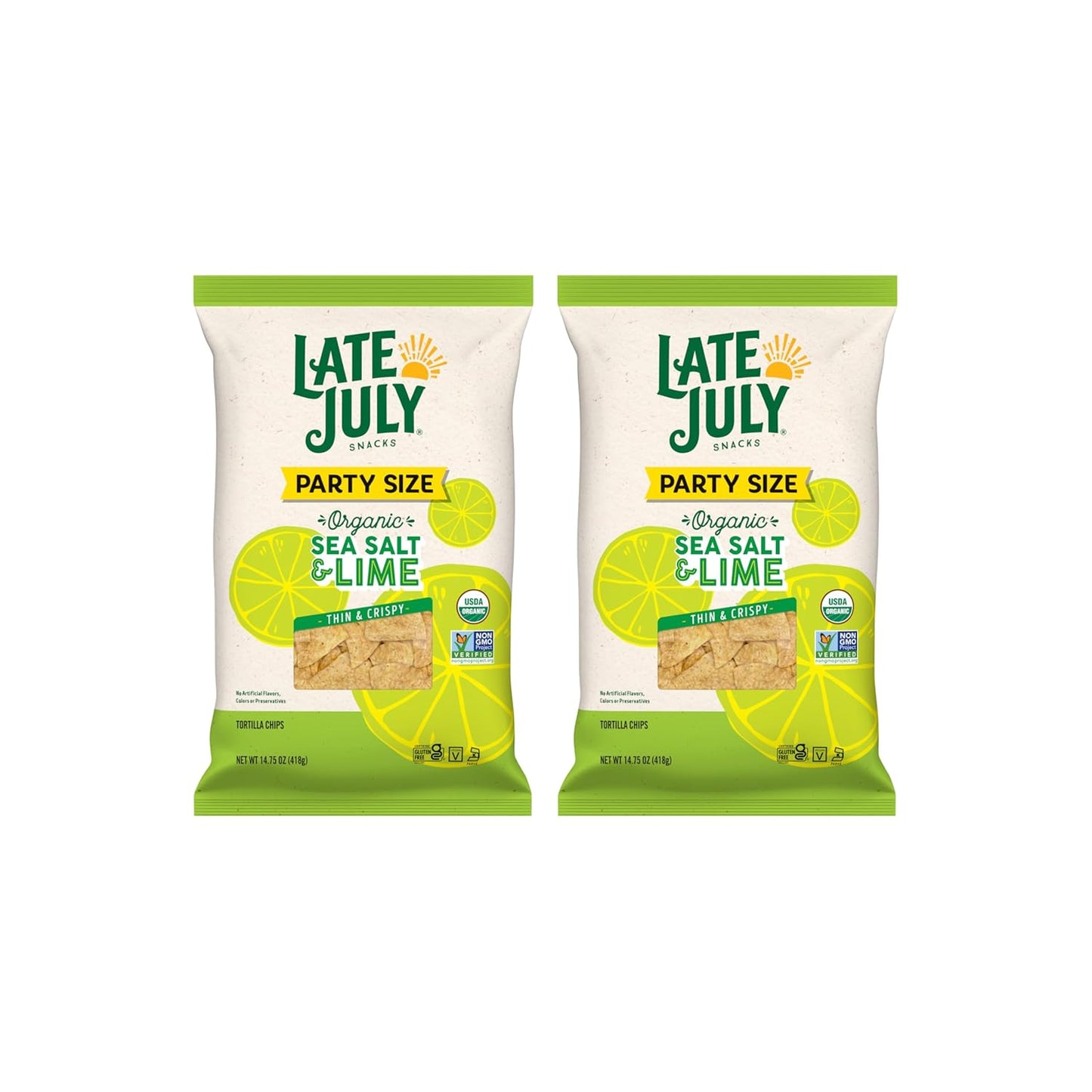 Late July Sea Salt & Lime Organic Tortilla Chips, 10.1 Oz Bag