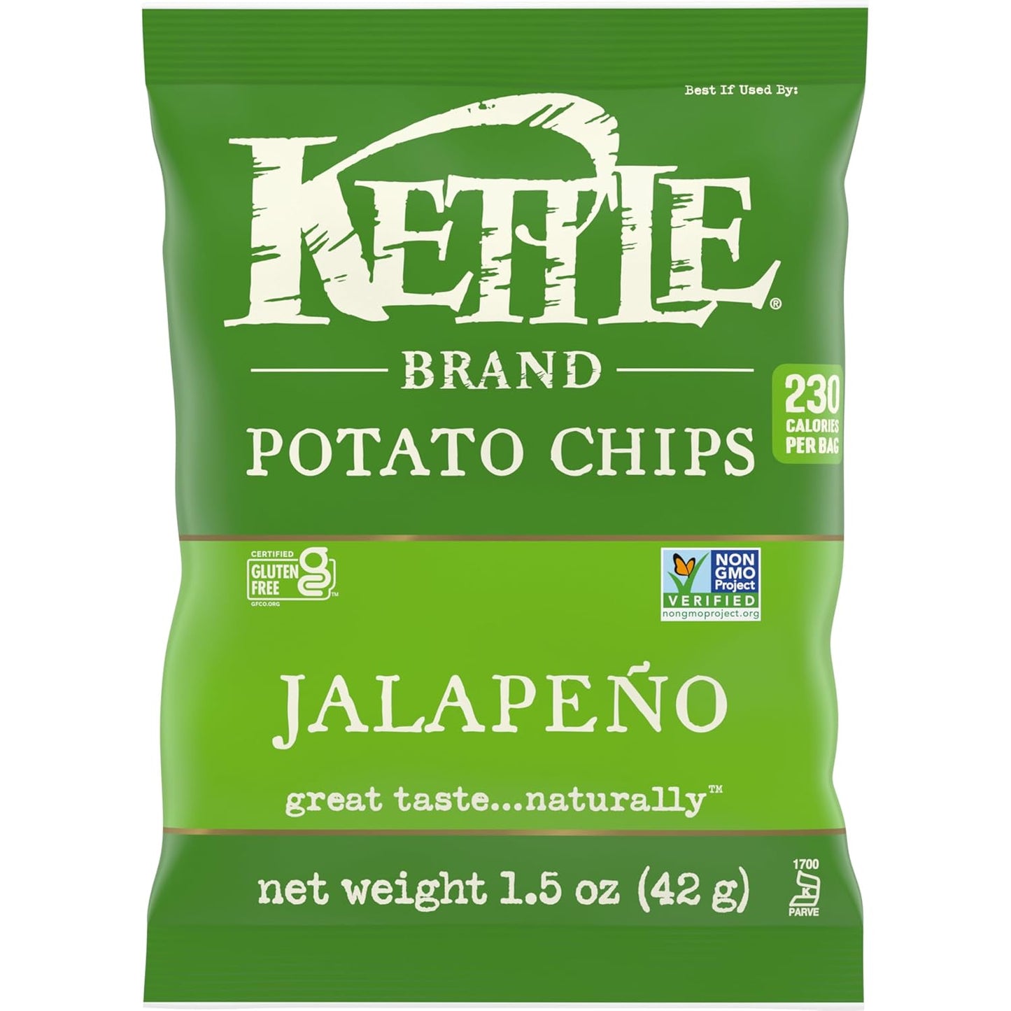 Kettle Brand Potato Chips, Jalapeno Kettle Chips, Party Size, 13 Oz