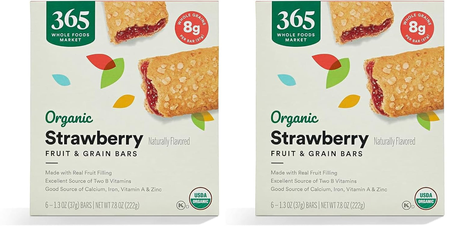 365 by Whole Foods Market, Organic Strawberry Cereal Bar 6 Count, 7.8 Ounce
