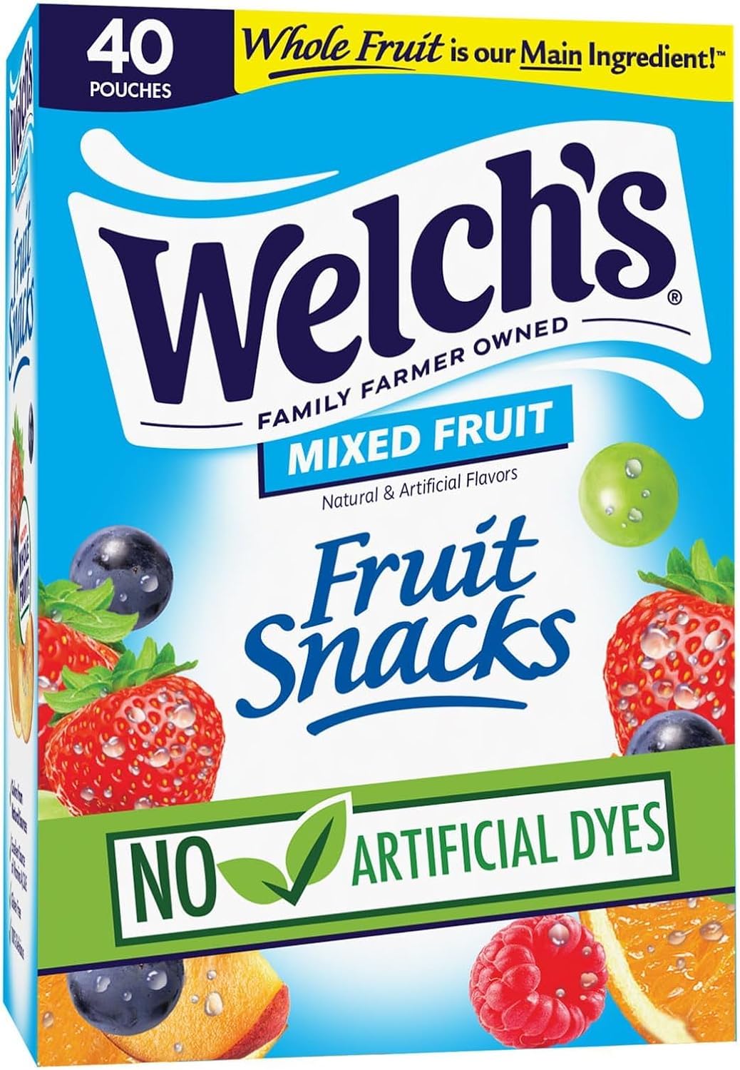 Welch's Fruit Snacks, Berries 'N Cherries Snack Box, Gluten Free, 0.8oz Snack Packs (Pack of 40)