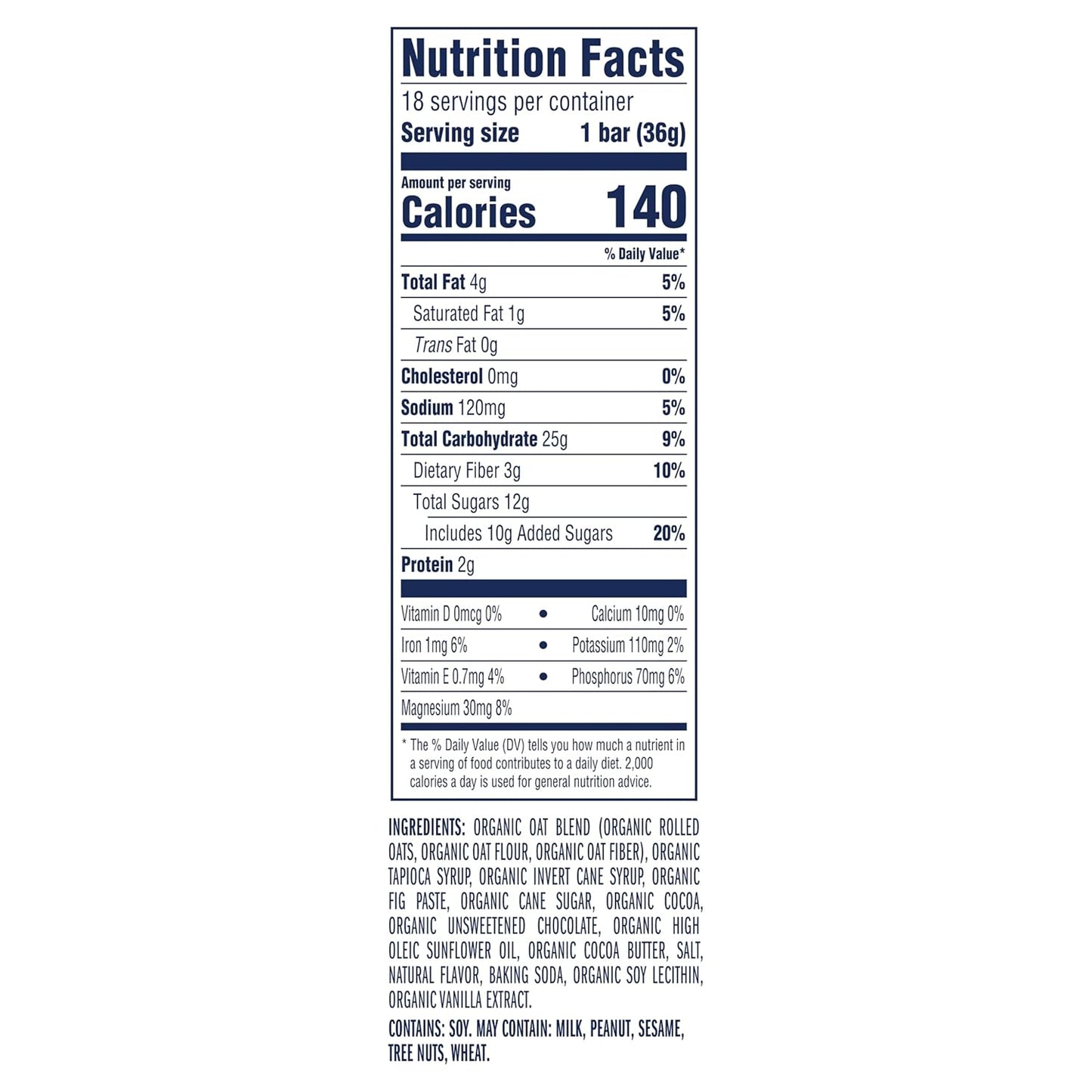 Zbar chocolate brownie soft-baked energy snack bars, non-GMO, 11g whole grains, USDA organic granola bars, 18 pack