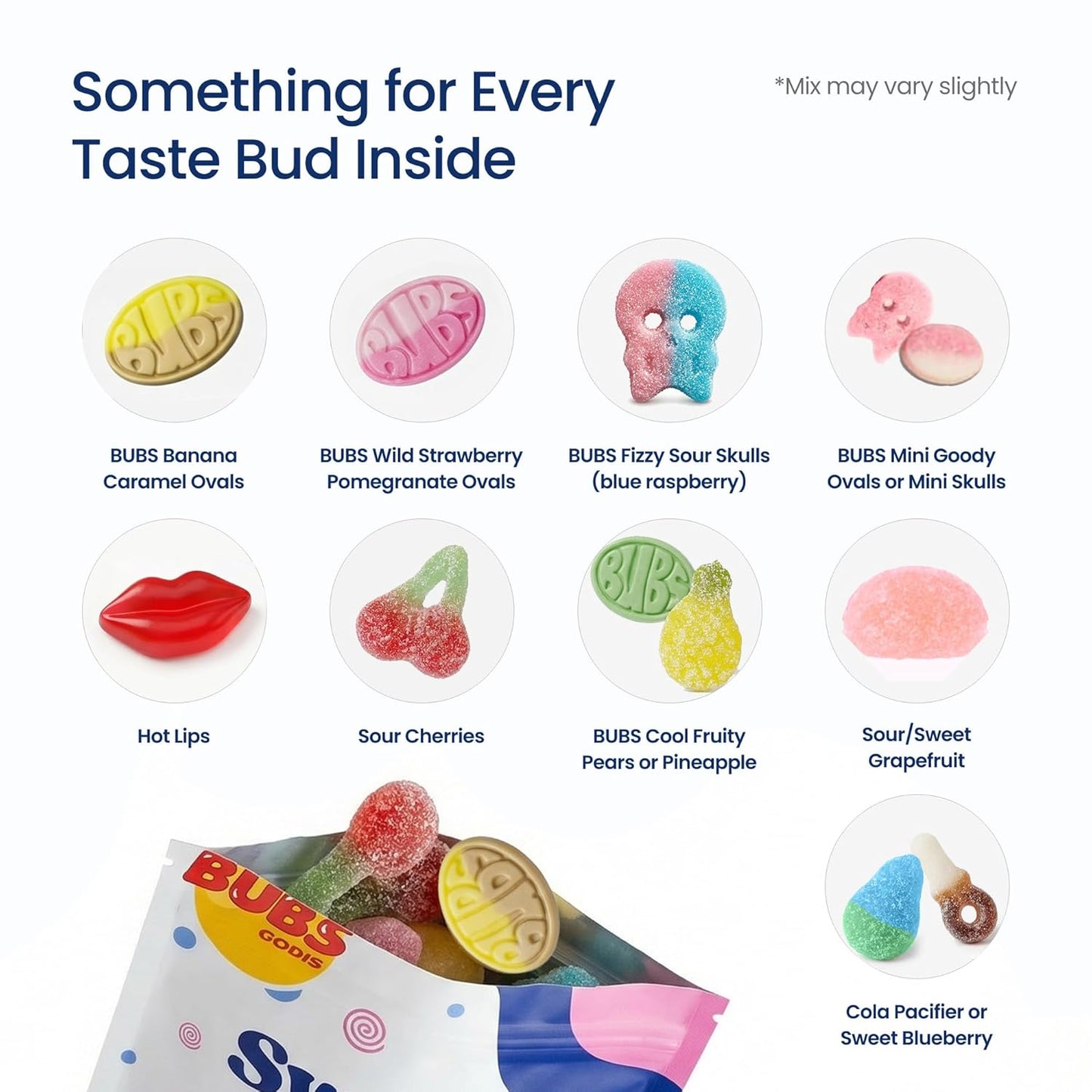 Swedish Candy Chef - Bubs Swedish Candy Mix – Sweet & Sour Gummies – Big Ovals, Skulls & More – 1/2 Pound Assorted Scandinavian Treats Imported from Sweden