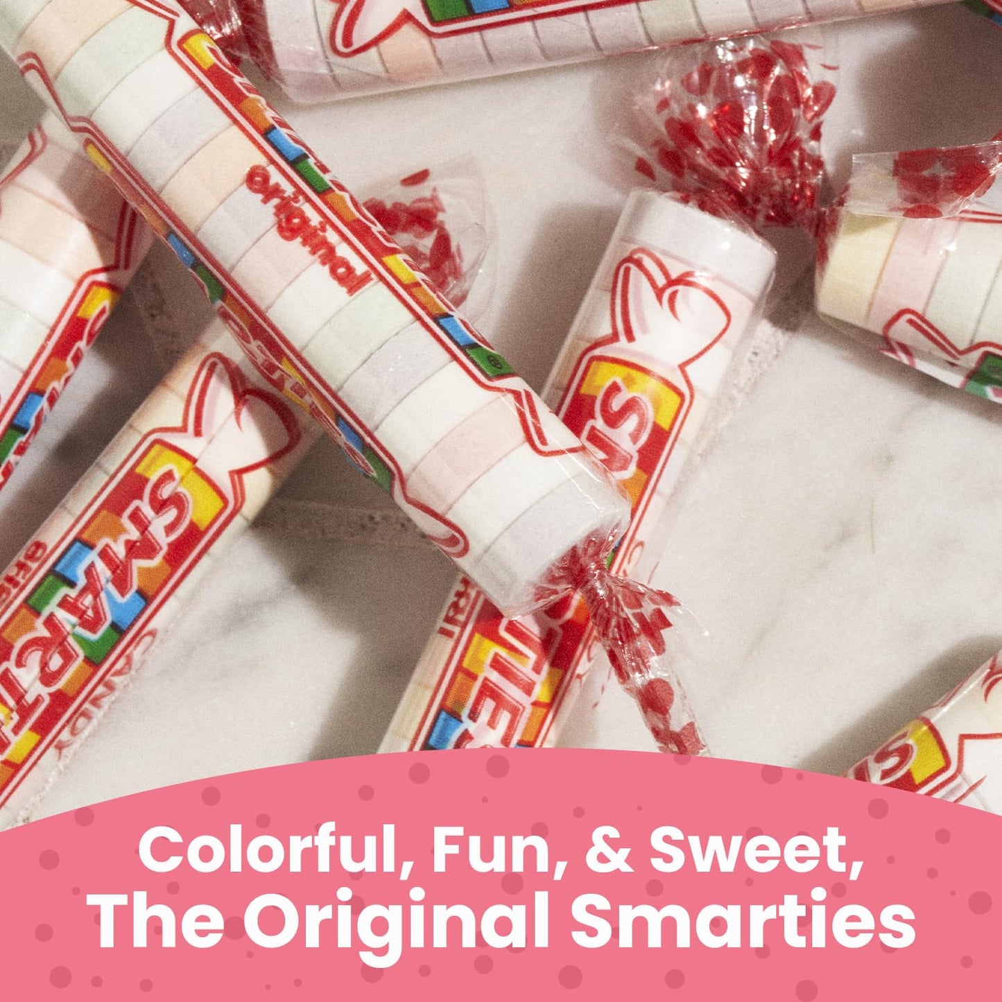 Smarties Candy Bulk Rolls Original Flavor - Gluten & Vegan Free - Classic Sweetness From Family Owned Company Since 1949, Peanut Free & Dairy Free - Perfect Halloween Candy - 2 Pound Bag