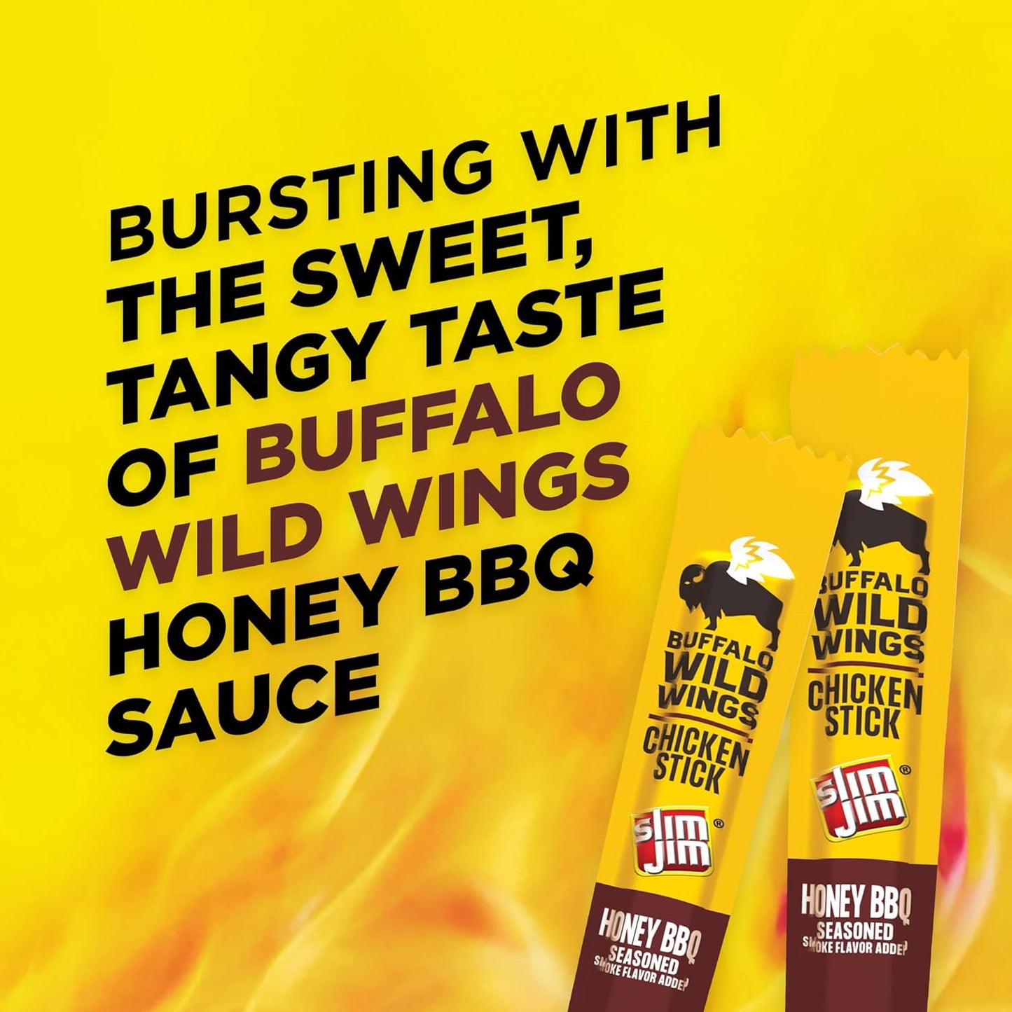 Slim Jim Chicken Sticks, Buffalo Wild Wings Honey BBQ Seasoned, 7g Protein per Serving, 0.28 oz. (14 Count)