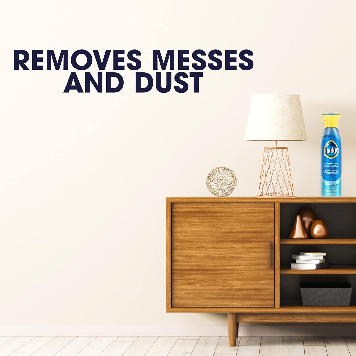 Pledge pH-Balanced Multisurface Spray, Everyday Cleaner, Rainshower Scent, 9.7oz (Pack of 3)