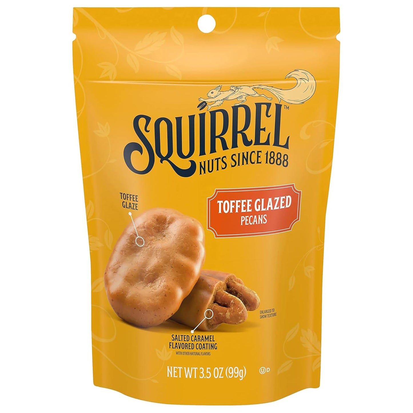 Squirrel Brand Sweet Brown Butter Cashews, 3.5 oz Resealable Bag, Gourmet Flavored Cashews Nuts, Gluten Free, Vegetarian