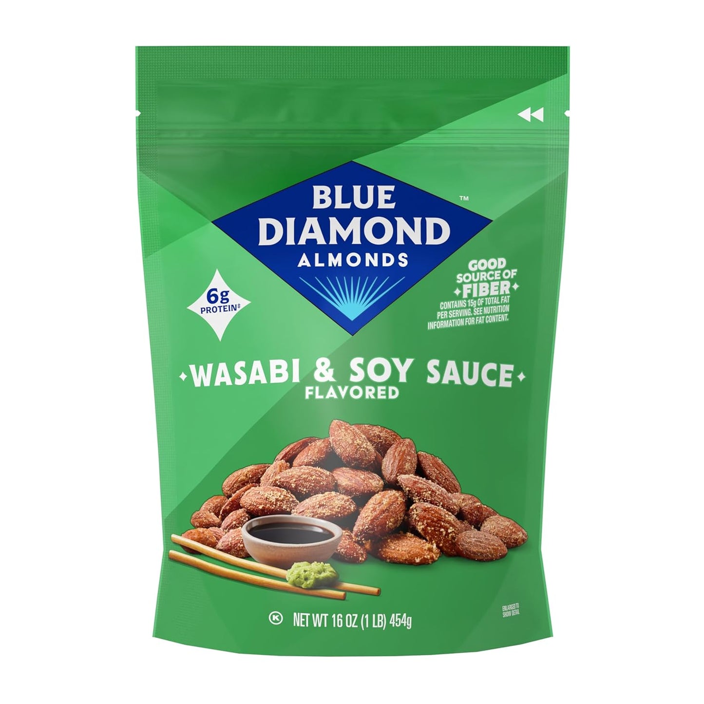 Blue Diamond Almonds Low Sodium Lightly Salted Snack Nuts, 16 Oz Resealable Bag (Pack of 1)